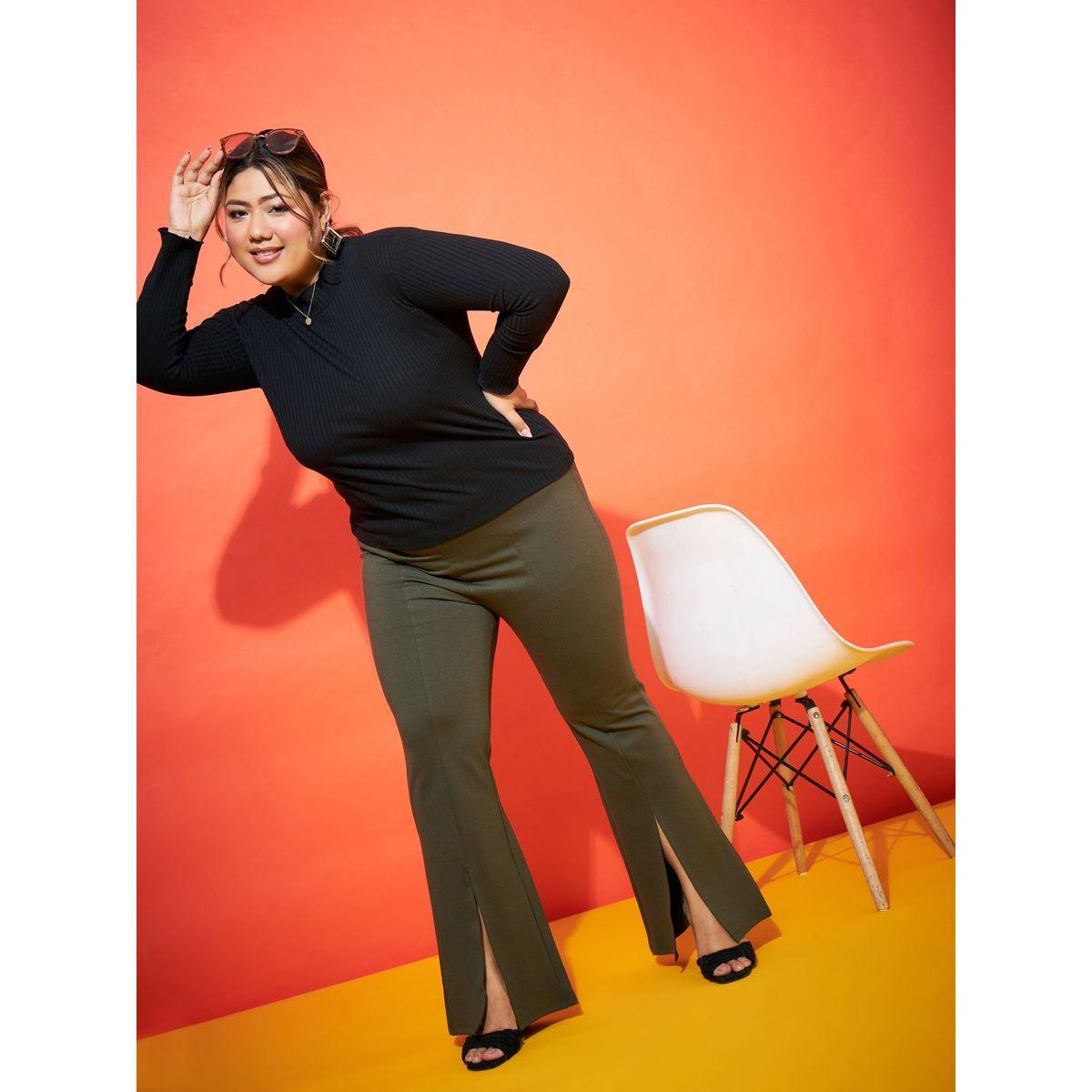 بنطال كاجوال بشق امامي ساسافراس × ستايلي-women-clothing-bottoms-trousers-image-2