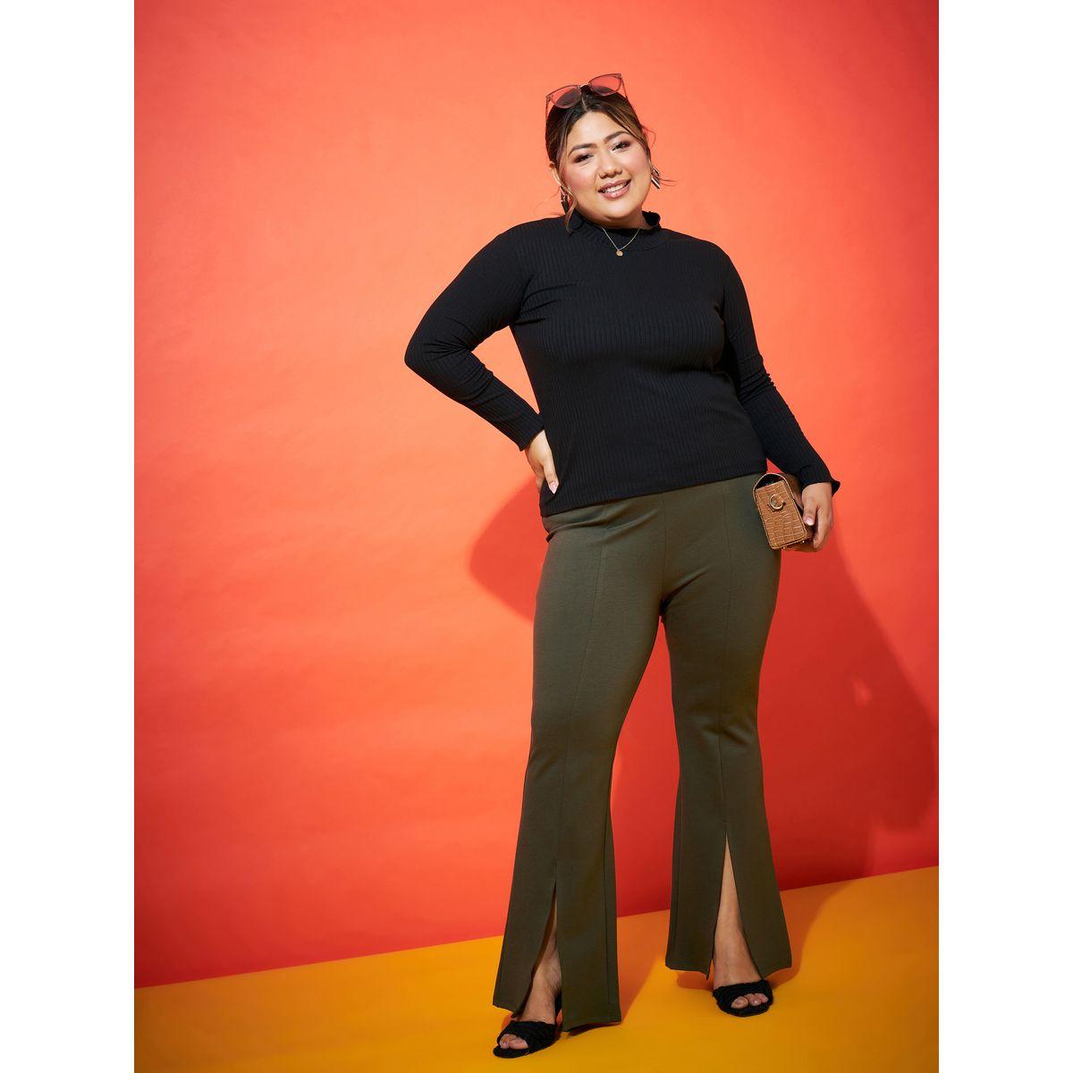 Sassafras X Styli Plus Front Slit Hem Fit & Flare Trouser-women-clothing-bottoms-trousers-image-6