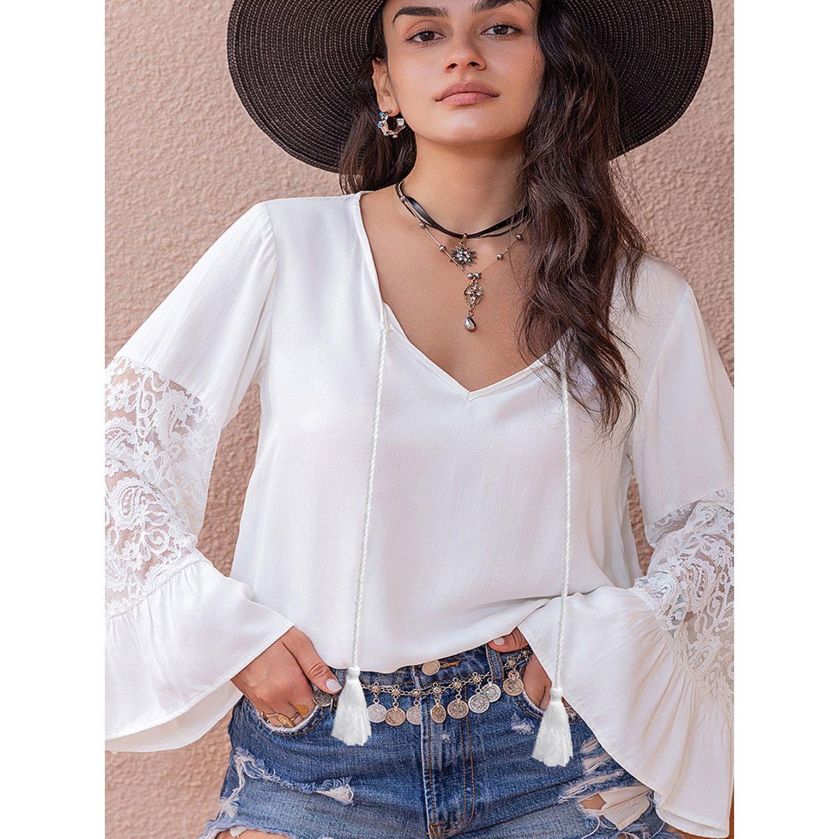بلوزة بتفاصيل دانتيل واكمام واسعة رَستي دَستي × ستايلي-women-clothing-shirtsandblouses-blouses-image-7