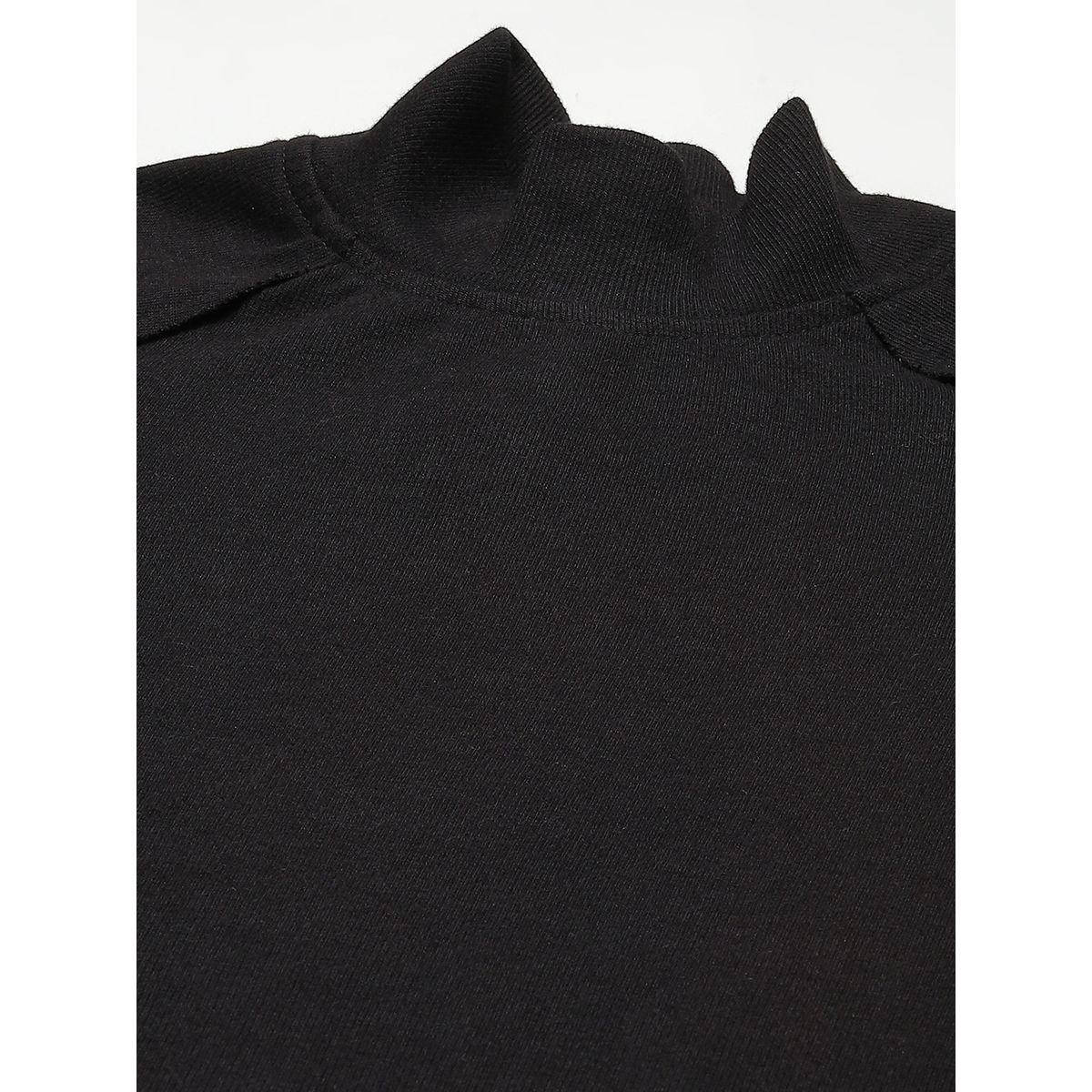 Ribbed Turtle Neck Raglan Sleeve Midi Dress-women-clothing-dresses-image-2