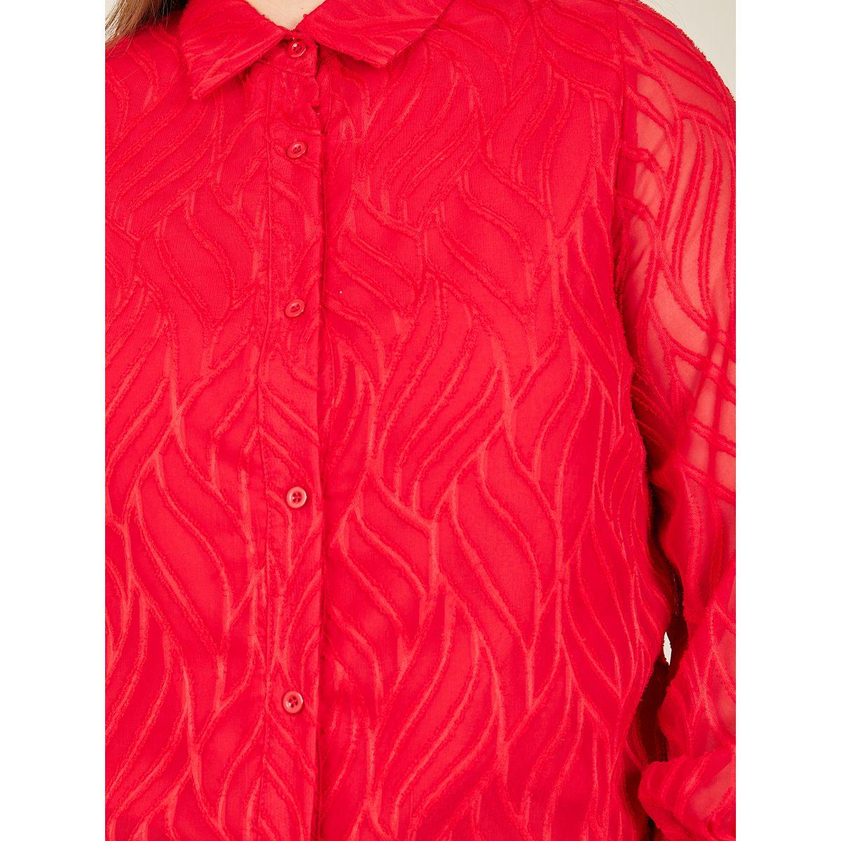 بلوزة بمقاس كبير مع اكمام بتفاصيل شفافة-women-clothing-shirtsandblouses-shirts-image-4