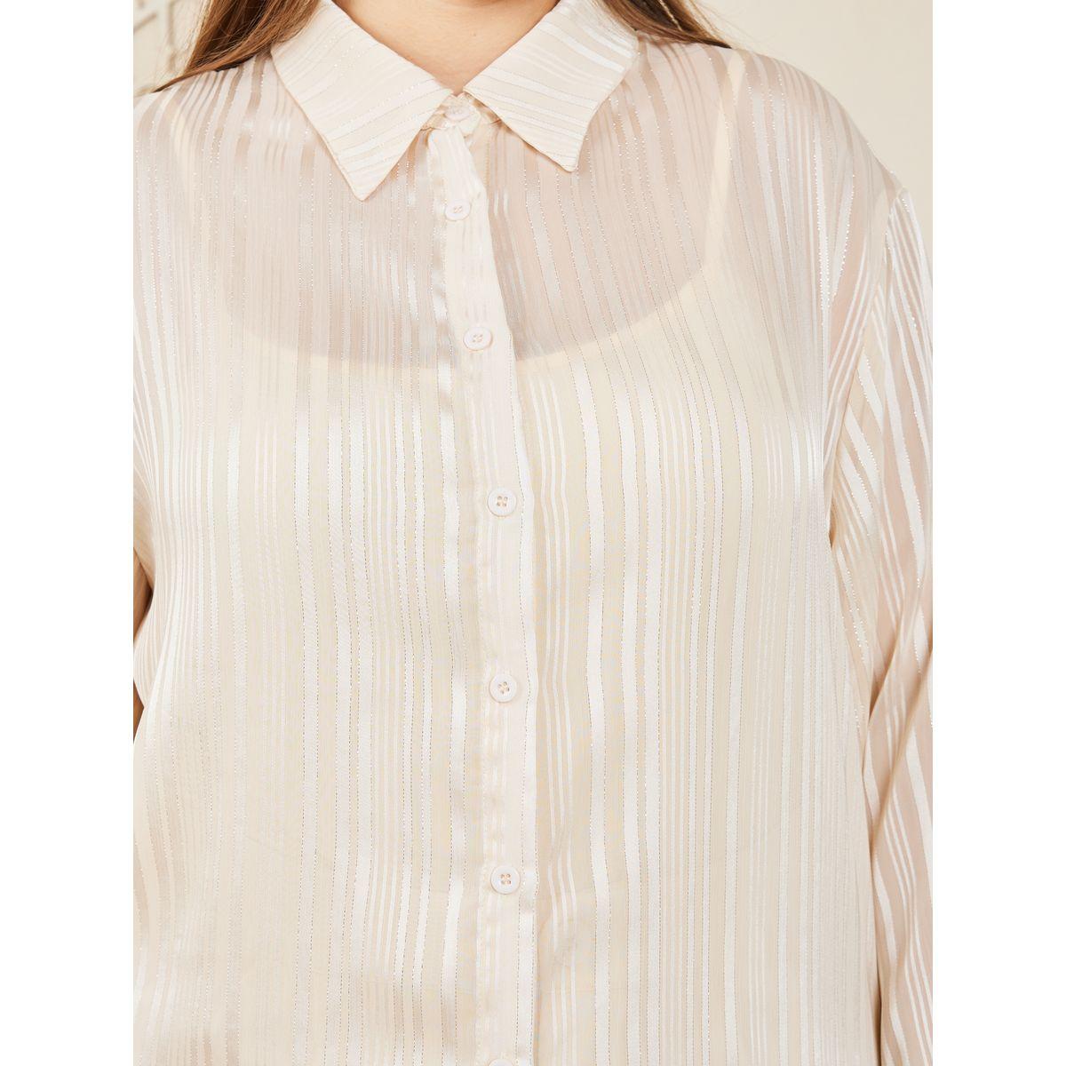 بلوزة بمقاس كبير واكمام بتفاصيل شفافة-women-clothing-shirtsandblouses-shirts-image-6