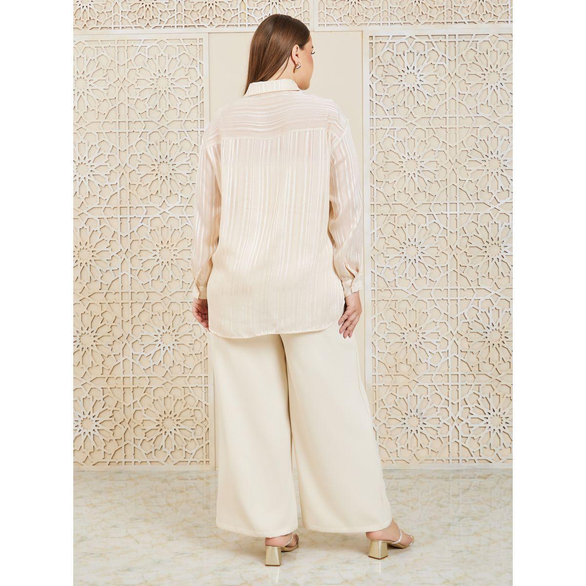 Styli Plus Textured Sheer Sleeves Regular Fit Shirt-women-clothing-shirtsandblouses-shirts-image-7