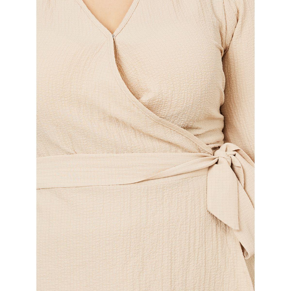 Styli Plus Textured Peplum Wrap Top-women-clothing-shirtsandblouses-blouses-image-3