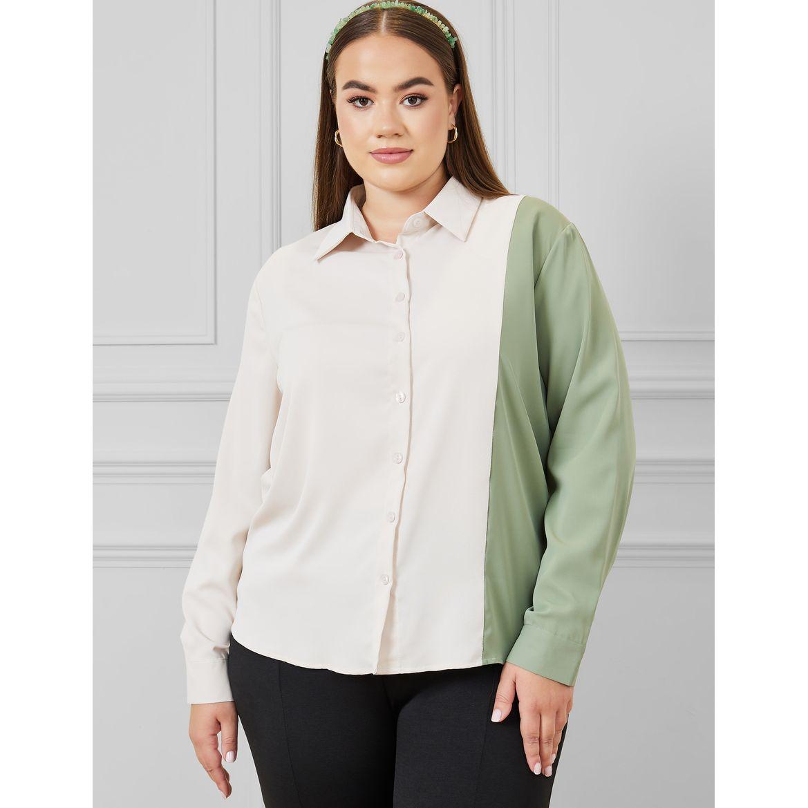 Styli Plus Colourblock Detail Long Sleeve Shirt-women-clothing-shirtsandblouses-shirts-image-2