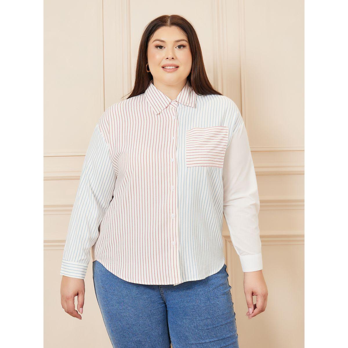 Styli Plus Striped Drop Shoulder Regular Fit Shirt-women-clothing-shirtsandblouses-shirts-image-2