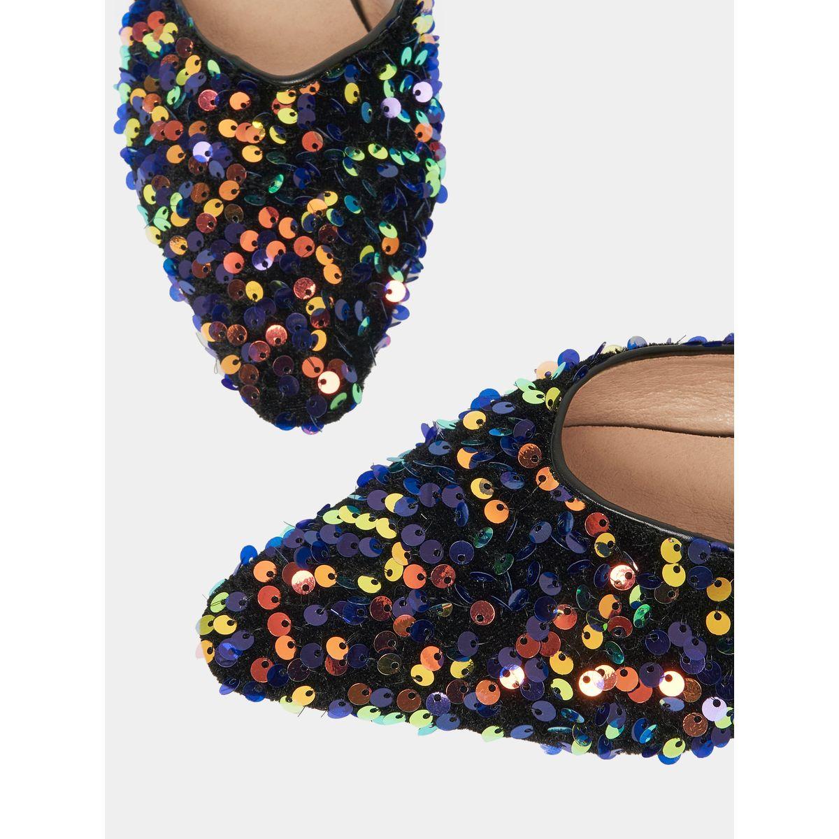 Styli Sequin Detail Ankle Strap Block Heels-women-shoes-heels-image-3