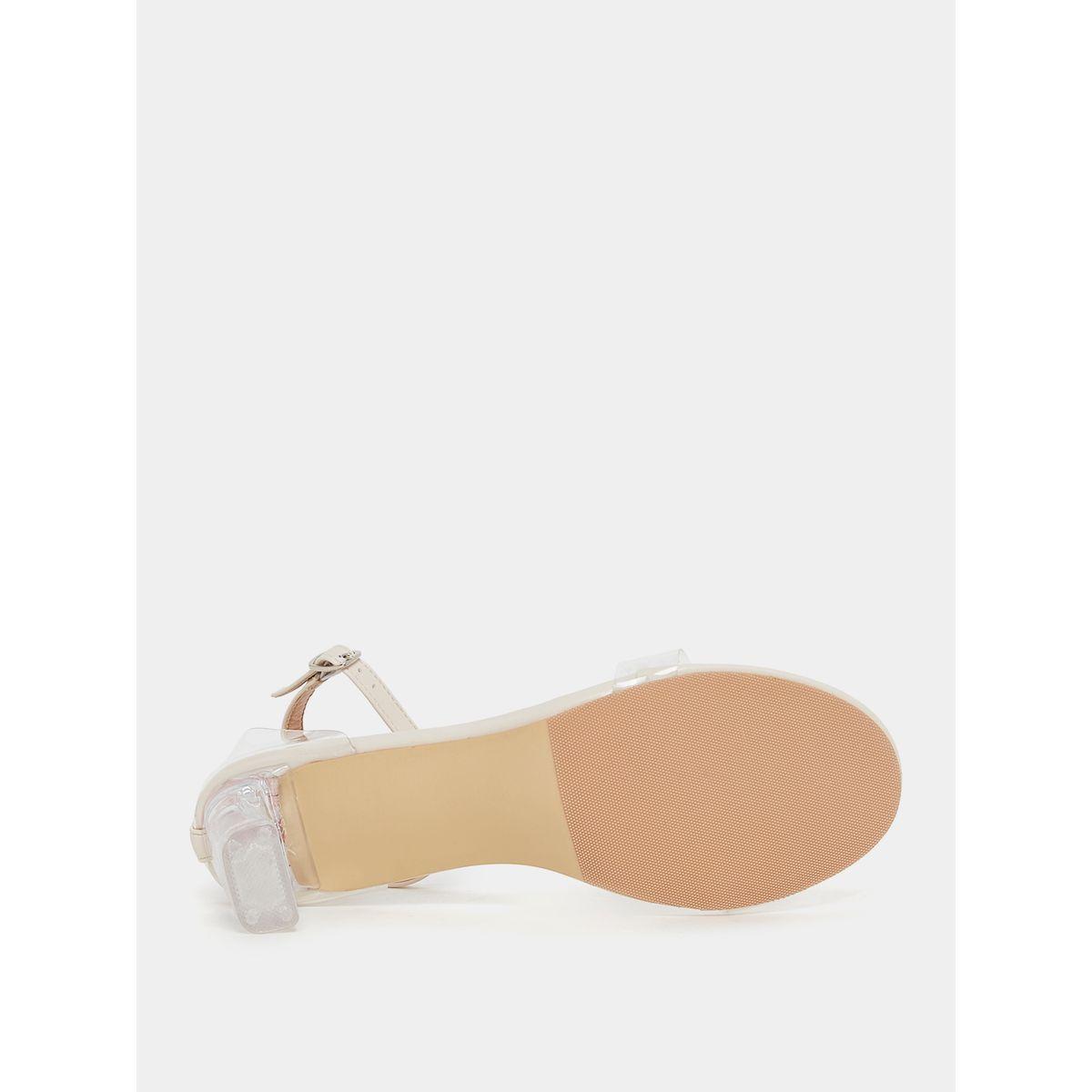 Styli Transparent Strap Block Heel Sandal with Buckle Closure-women-shoes-heels-image-7
