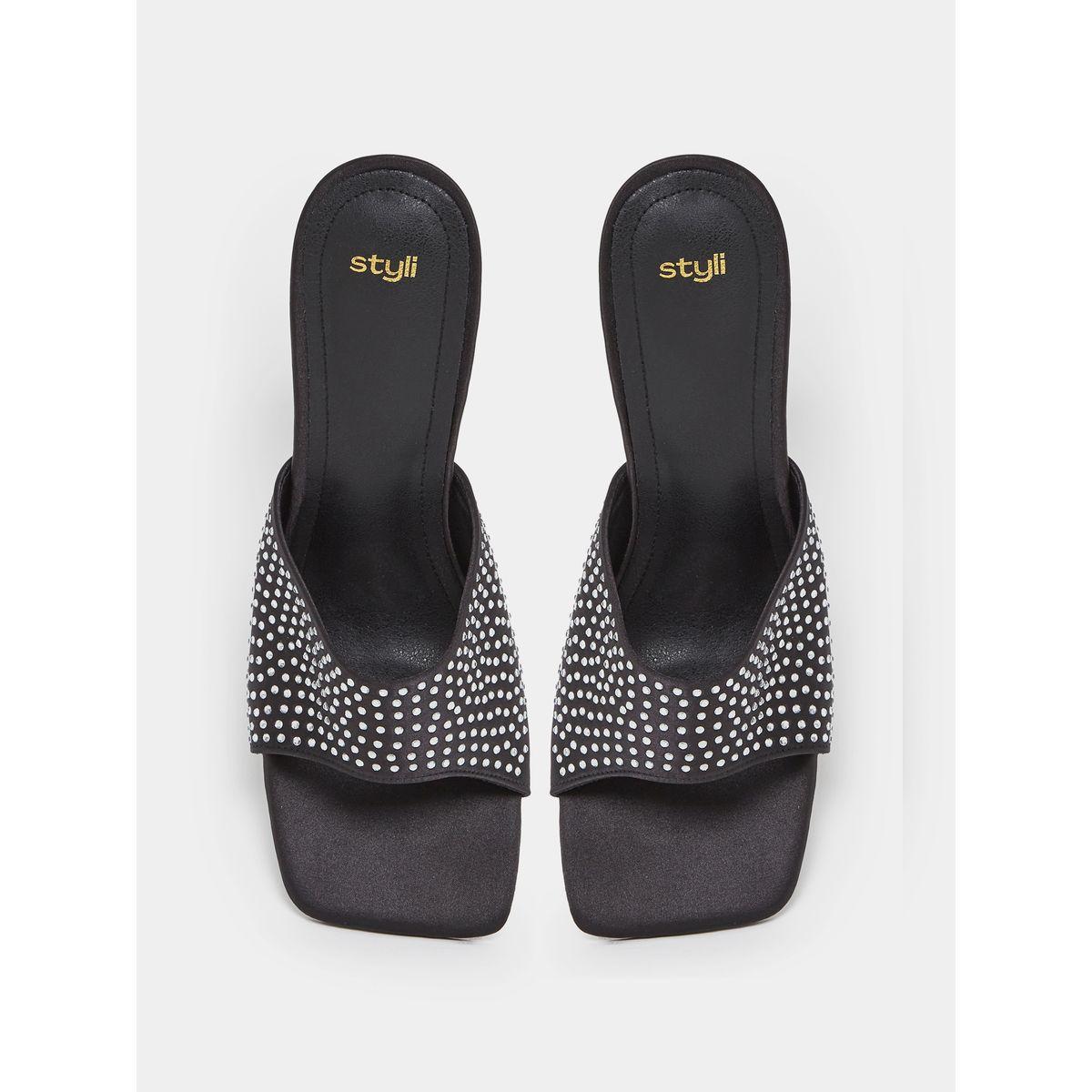 Styli Studded Detail Spool Heel Sandal-women-shoes-heels-image-6