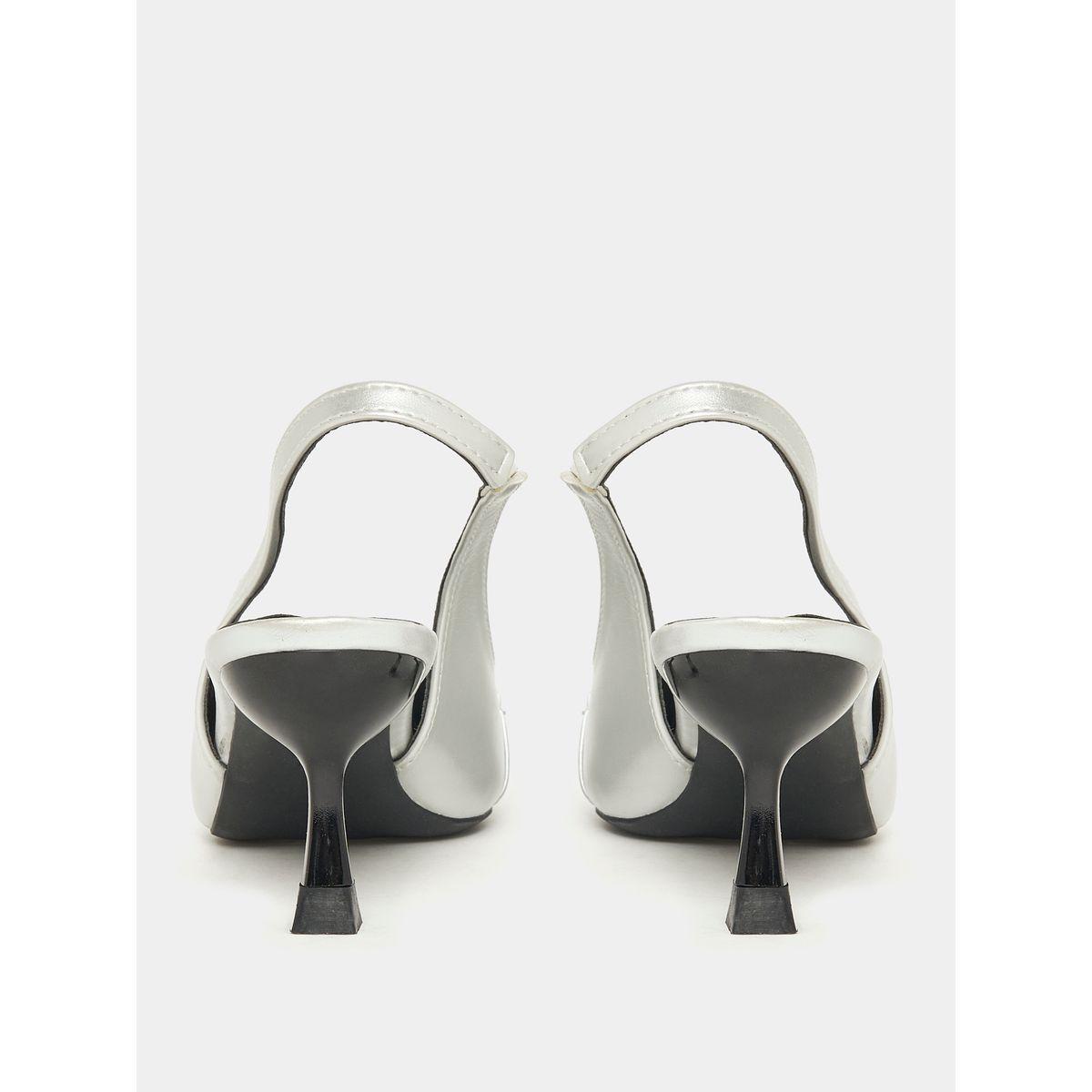 Styli Metal Detail Pointed Toe Sling Back Kitten Heel Pump-women-shoes-heels-image-5
