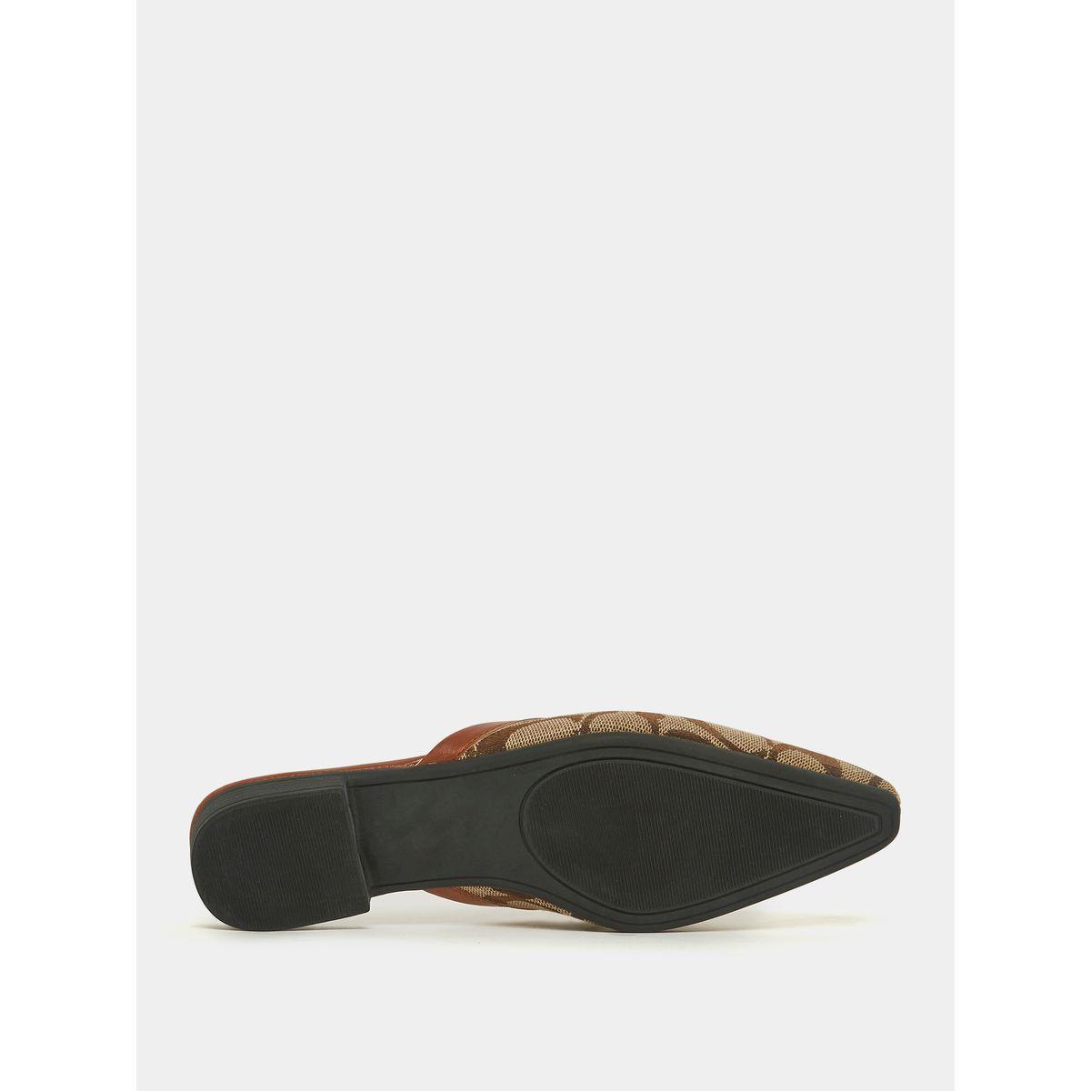 Styli Jacquard Textured Slip On Mule Flat Sandal-women-shoes-sandals-flats-image-6