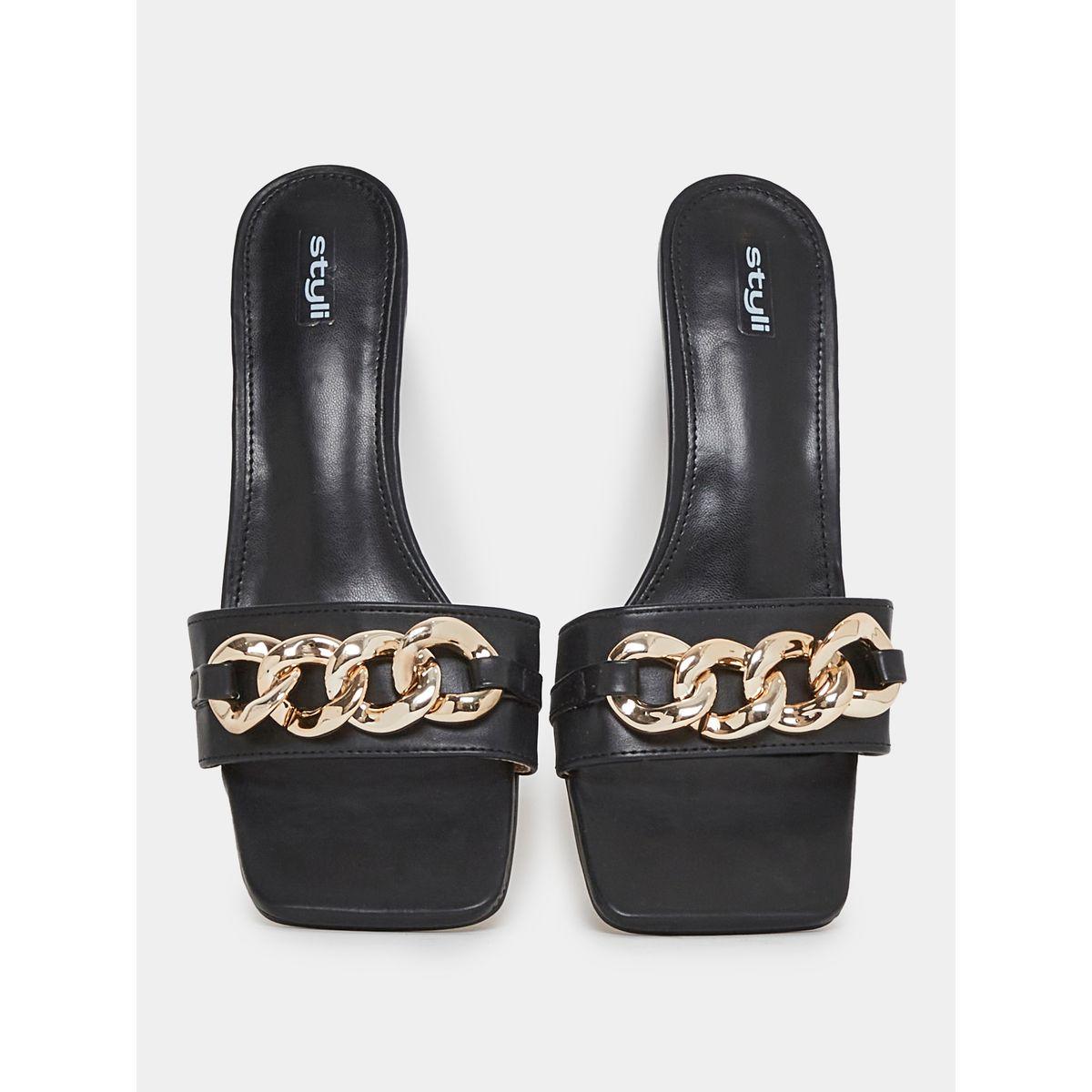 Styli Chunky Chain Accent Kitten Heel Sandal-women-shoes-heels-image-5