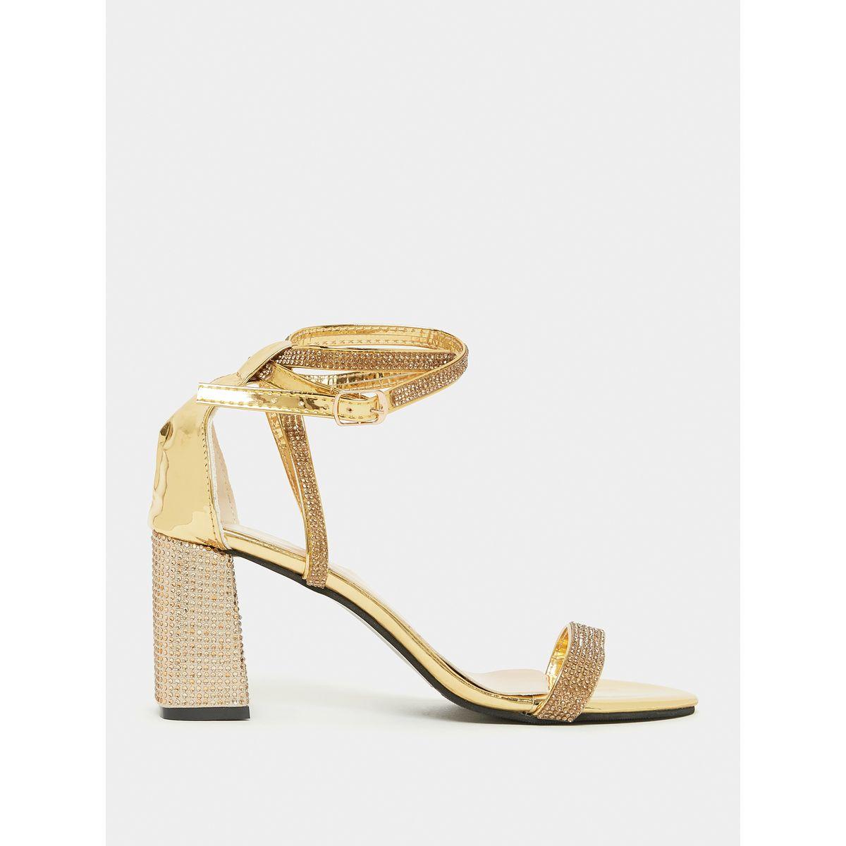 Styli Embellished Block Heel Sandals-women-shoes-heels-image-1