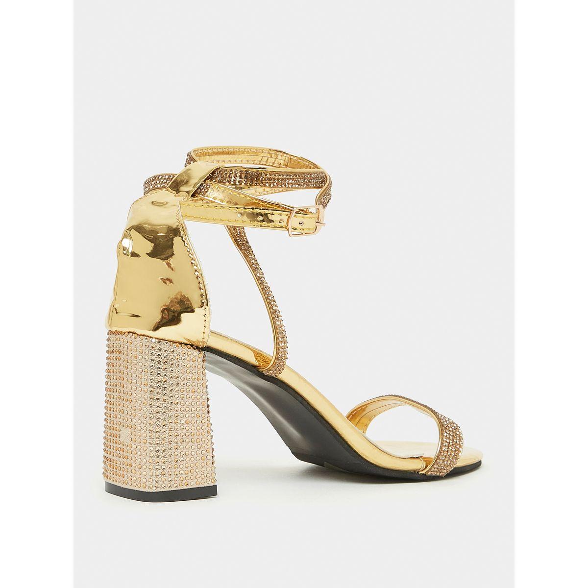 Styli Embellished Block Heel Sandals-women-shoes-heels-image-3