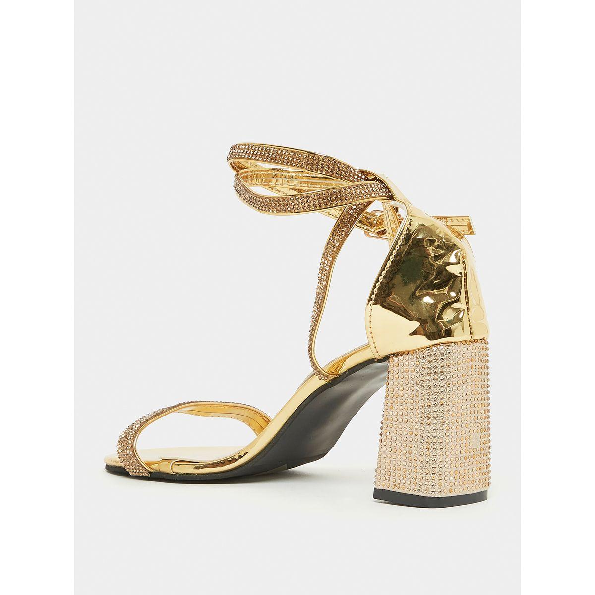 Styli Embellished Block Heel Sandals-women-shoes-heels-image-5