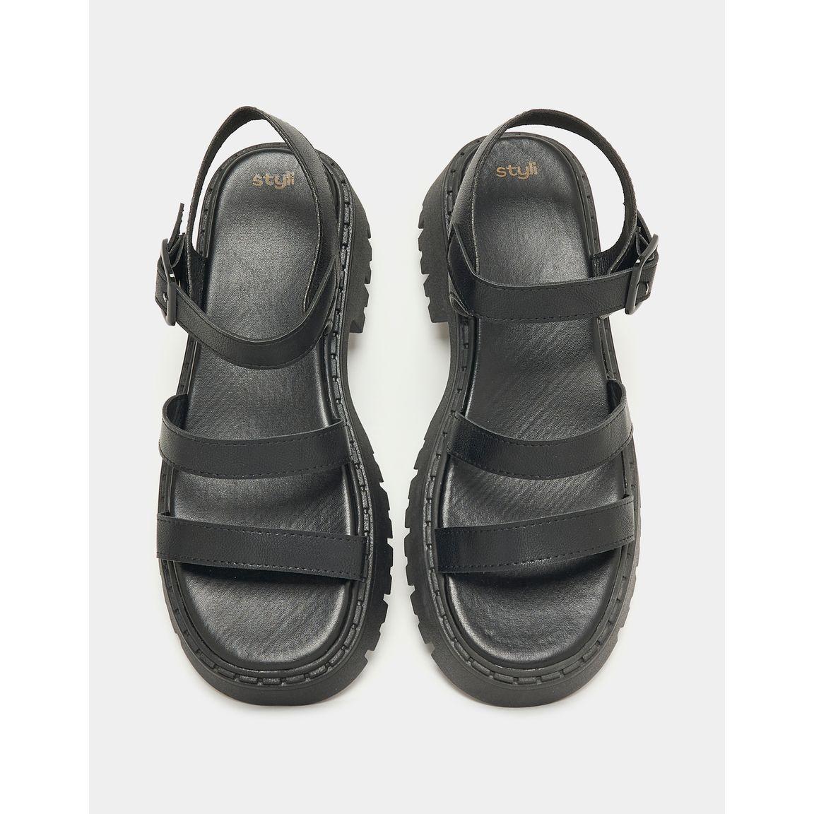 Styli Multi Strap Buckle Closure Platform Sandal-women-shoes-heels-image-5