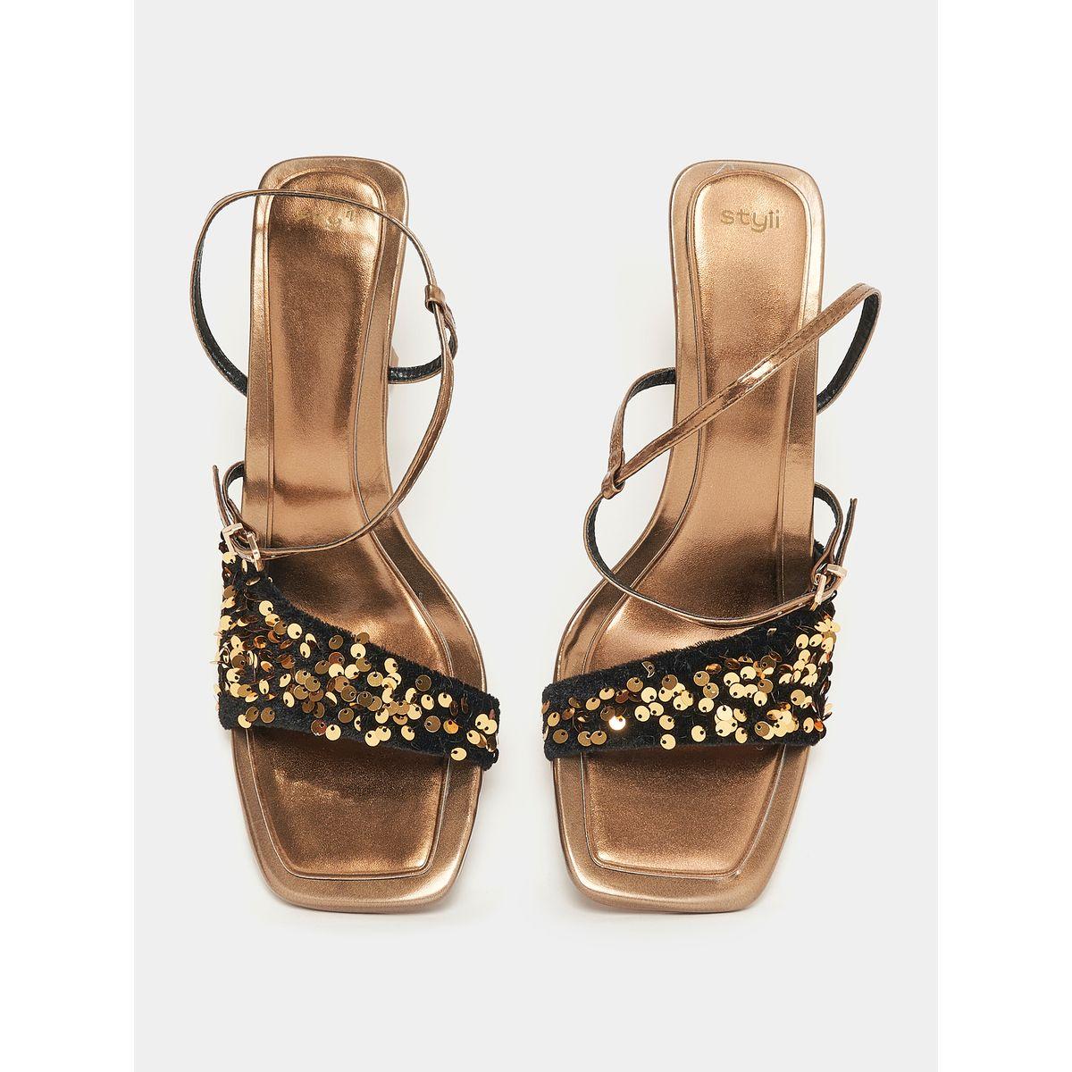 Styli Sequined Strap Stilettos Heel Sandal-women-shoes-heels-image-6