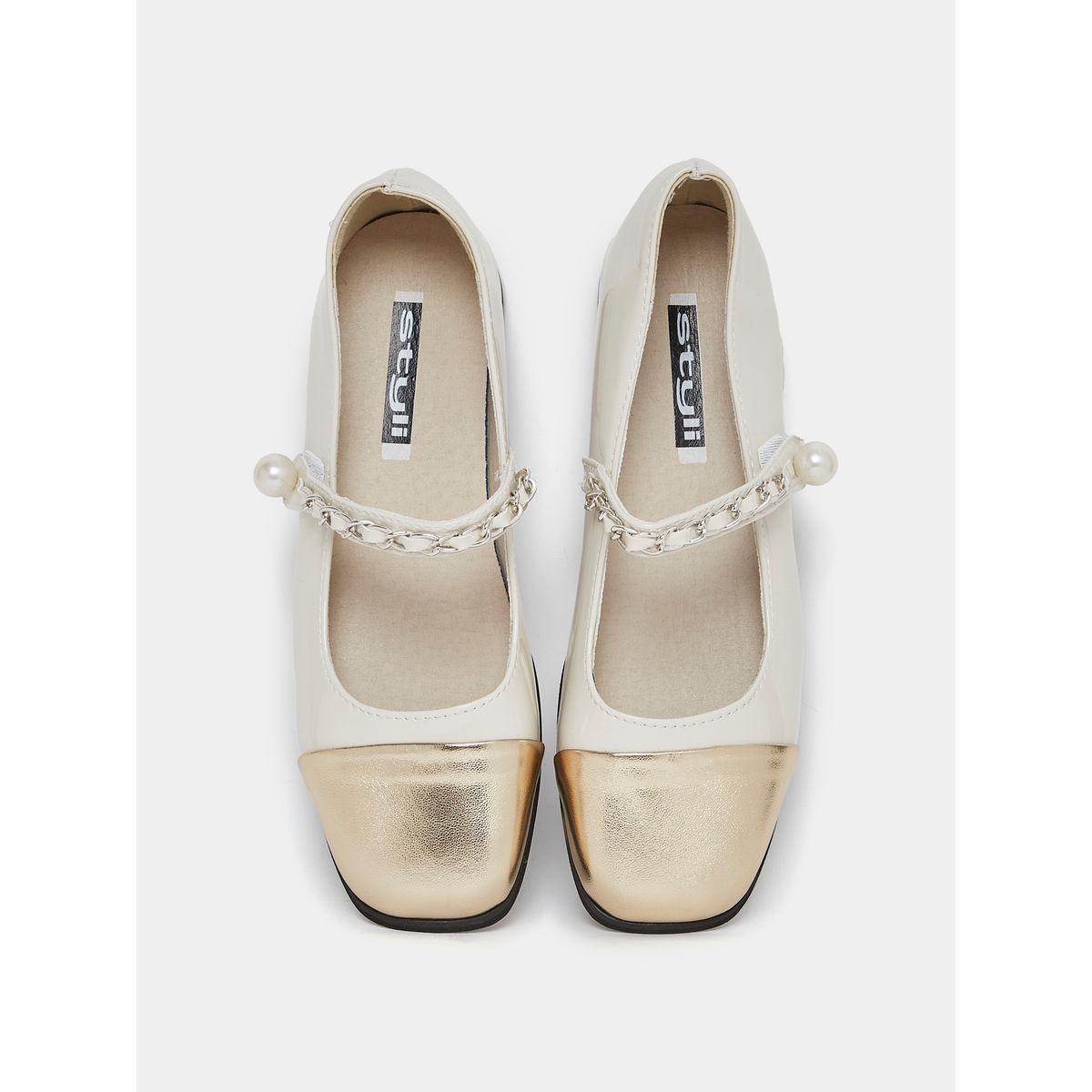 Styli Metal Accent Colorblock Block Heel Shoes-women-shoes-heels-image-5