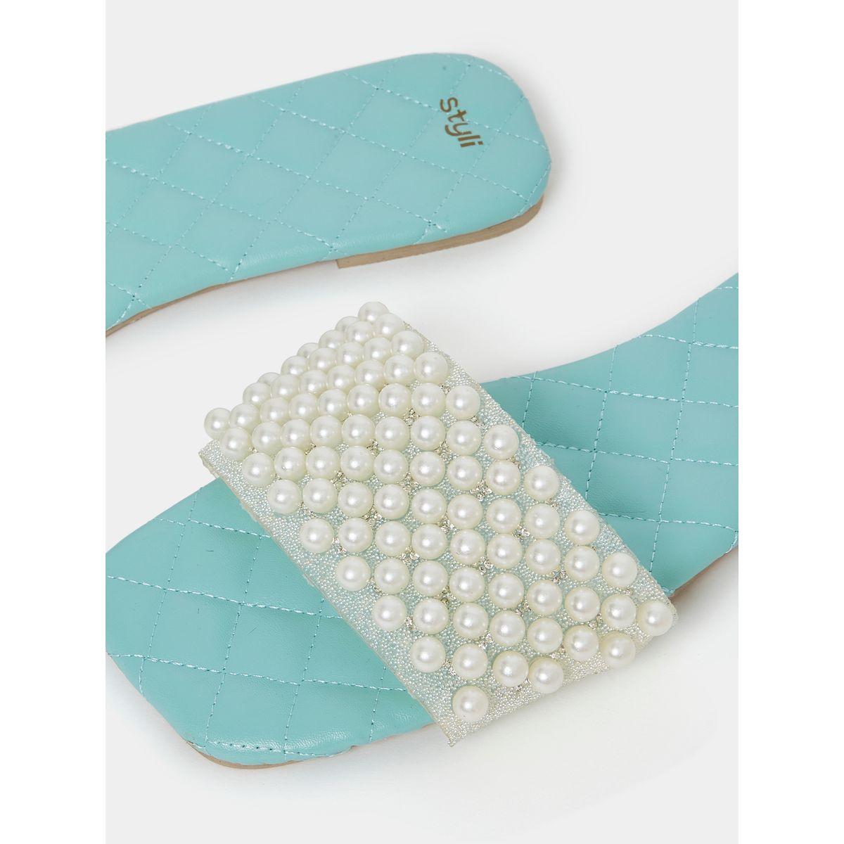 صندل فلات مزين بلؤلؤ صناعي-women-shoes-sandals-flats-image-3