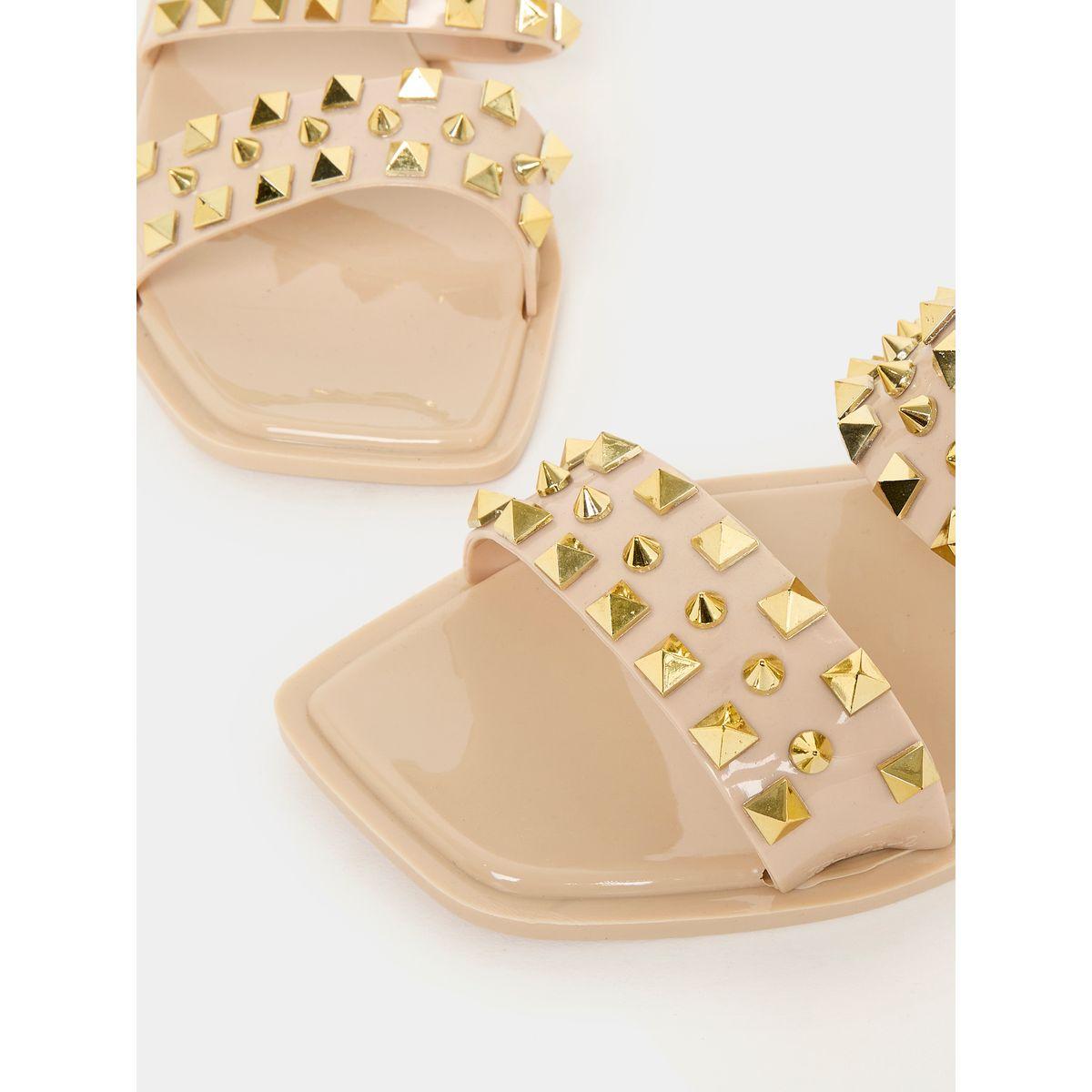 Styli Studded Double Strap Flat Sandals-women-shoes-sandals-flats-image-4