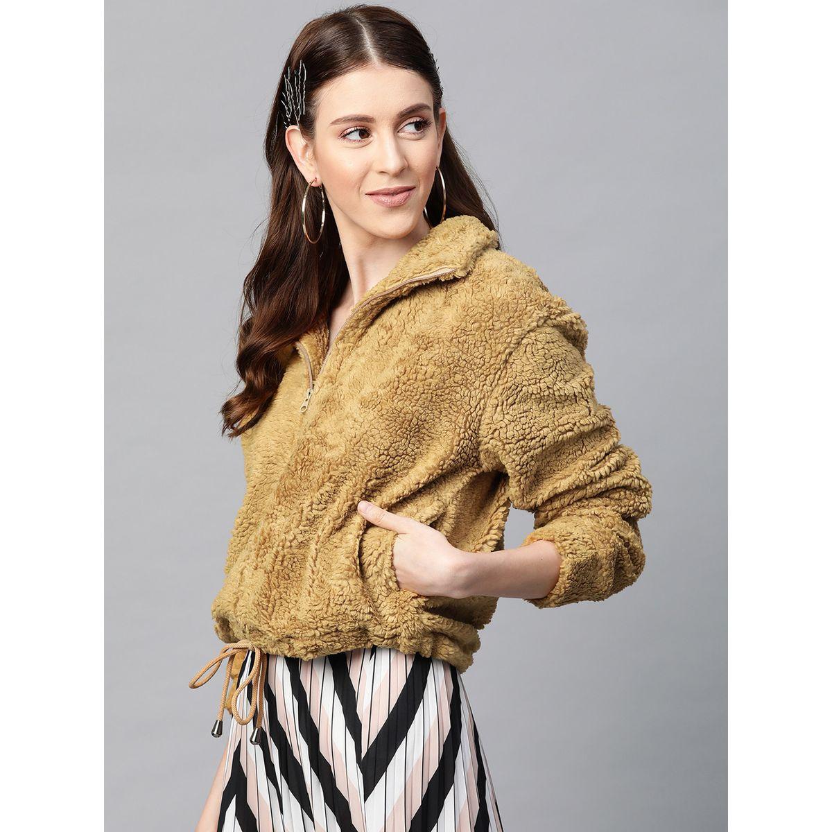 Sassafras X Styli Faux Fur Jacket with Drawstring Hem-women-winterwear-coatsandjackets-jackets-image-2