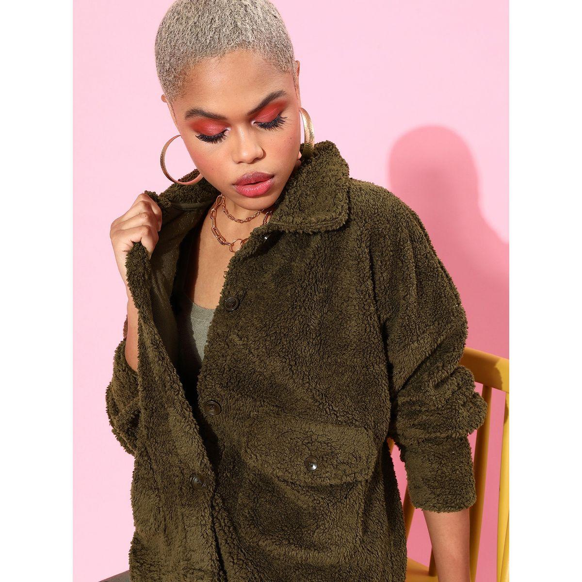 Faux Fur Oversized Jacket with Flap Pocket-women-winterwear-coatsandjackets-jackets-image-1