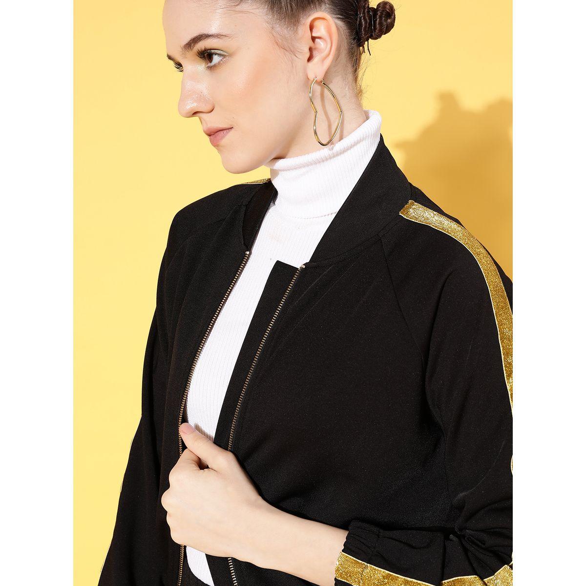 Taping Detail Full Zip  Bomber Jacket-women-winterwear-coatsandjackets-jackets-image-4