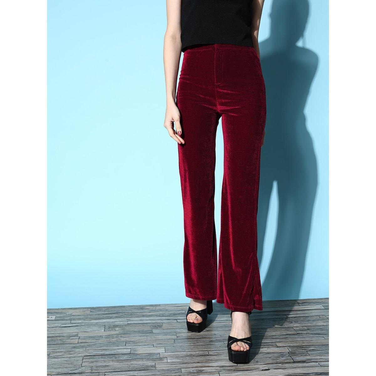 بنطال مخمل بحافة واسعة ساسافراس × ستايلي-women-clothing-bottoms-trousers-image-1
