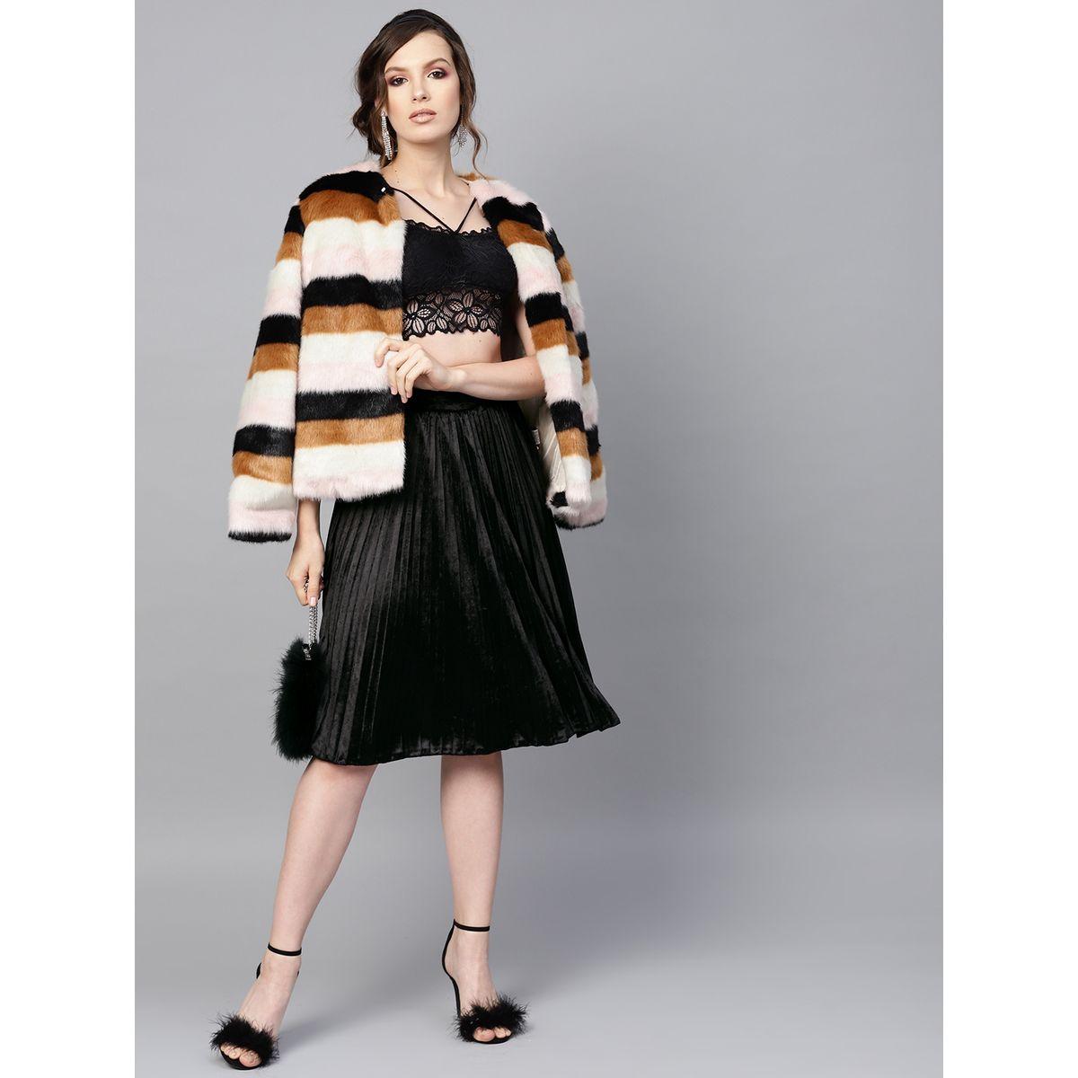 black velvet knee length skirt