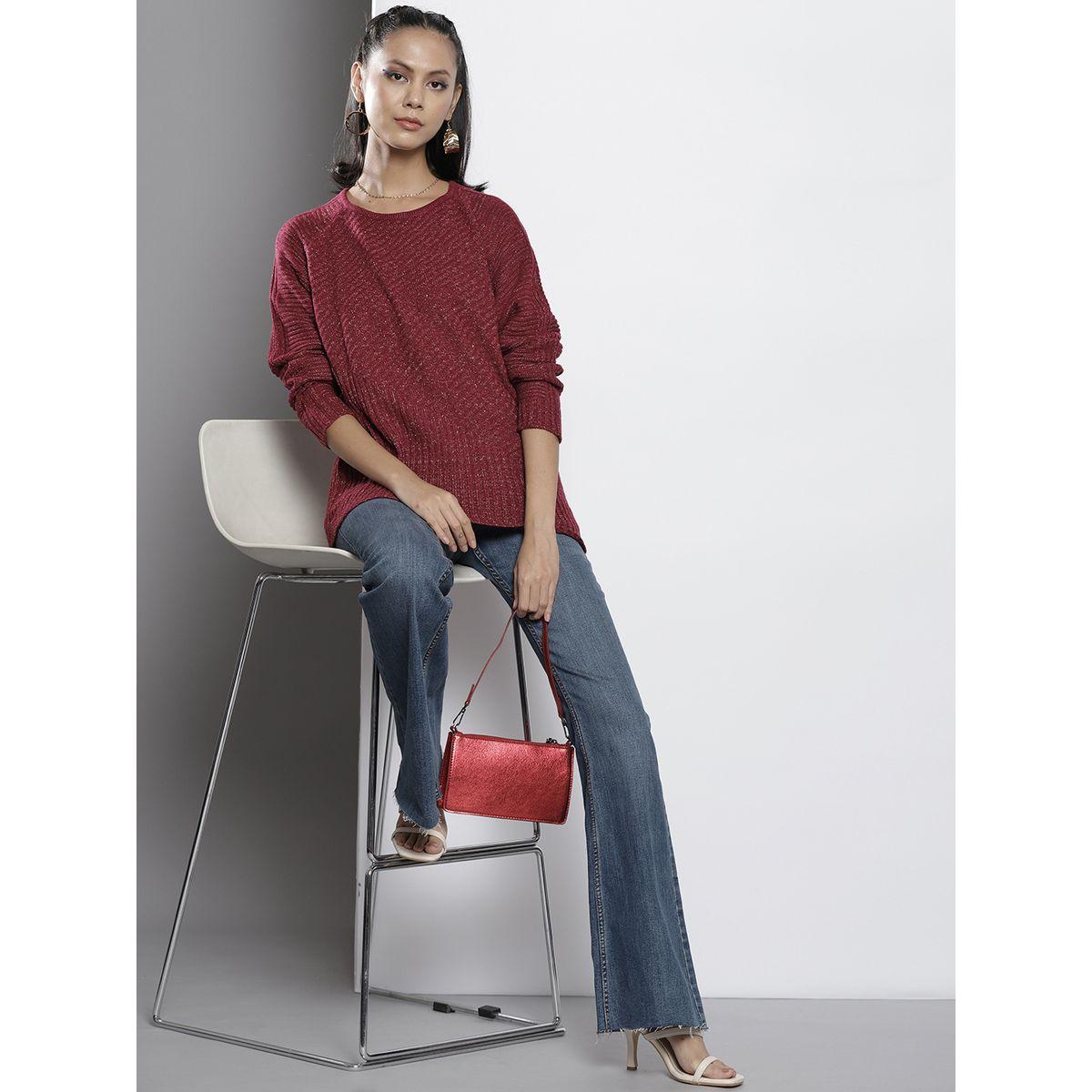 Rib Knit Round Neck Full Sleeve Sweater-women-clothing-cardigansandjumpers-jumpers-image-1