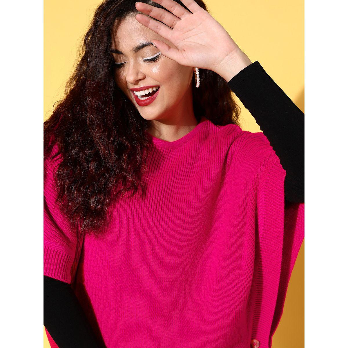 Sassafras X Styli Knit Side Button Poncho Sweater-women-clothing-cardigansandjumpers-jumpers-image-4