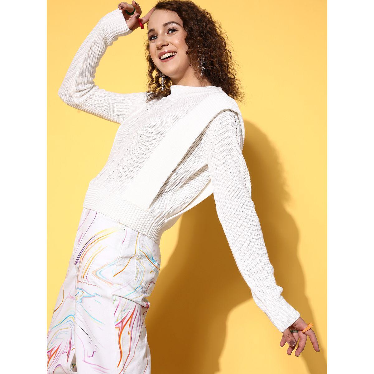 Rib Frill Detail Loose Knit Sweater-women-winterwear-cardigansandjumpers-jumpers-image-2