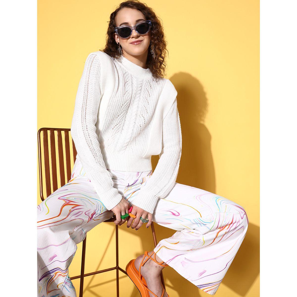 Rib Frill Detail Loose Knit Sweater-women-winterwear-cardigansandjumpers-jumpers-image-3