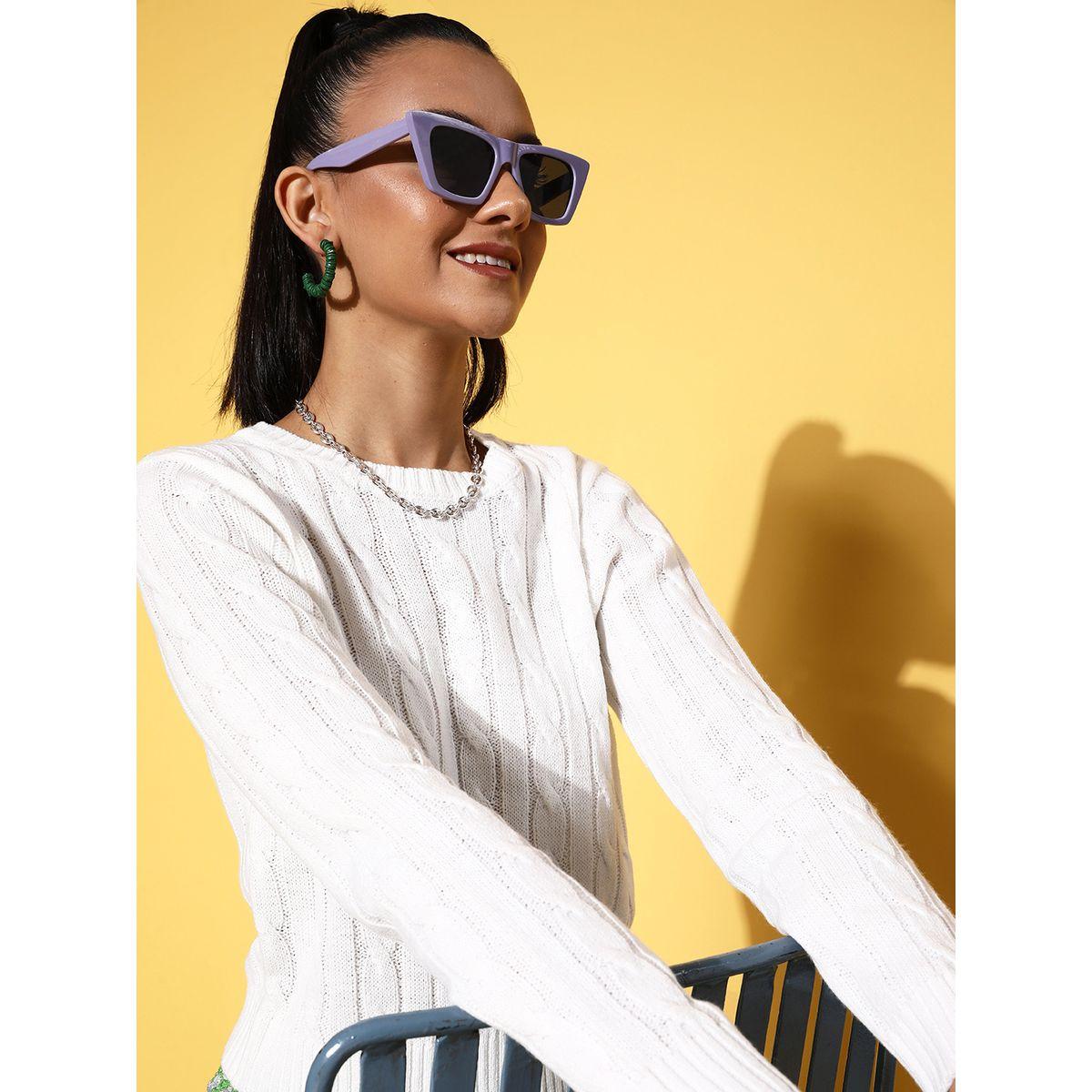 Cable Knit Long Sleeve Crop Sweater-women-clothing-cardigansandjumpers-jumpers-image-1