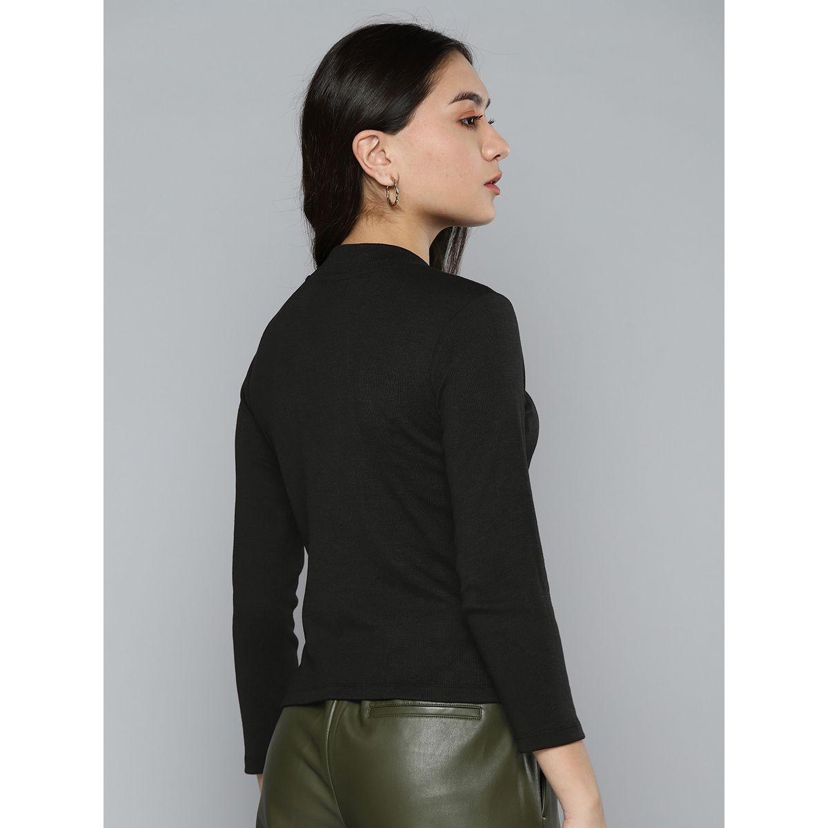 Sassafras X Styli Slogan Print High Neck Rib Knit Top-women-clothing-shirtsandblouses-blouses-image-4