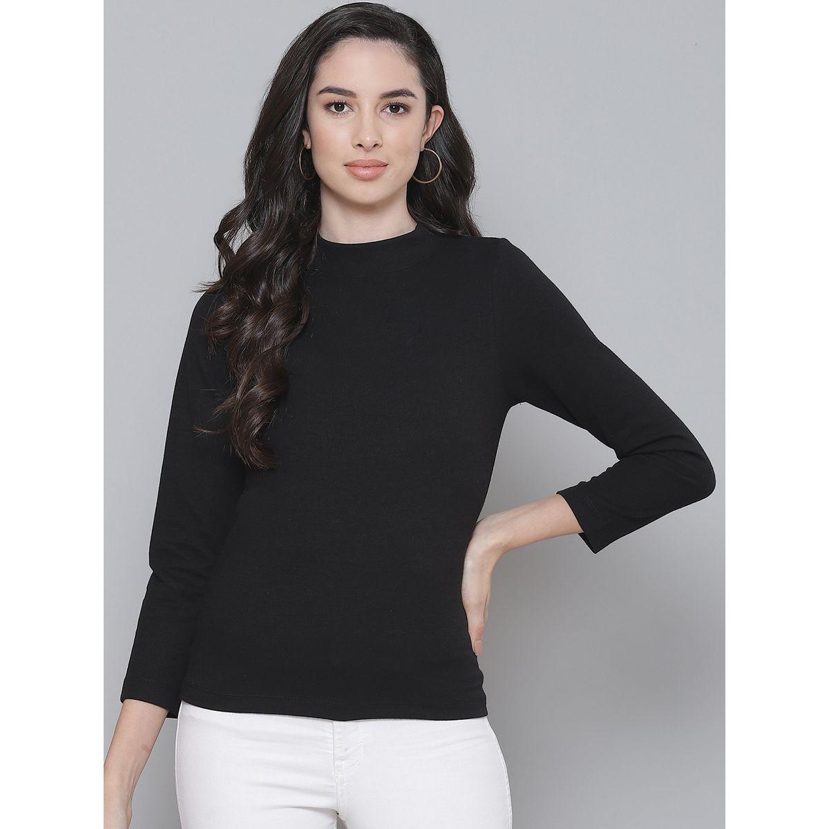 Sassafras X Styli High Neck Rib Knit Top with 3/4 Sleeve-women-clothing-shirtsandblouses-blouses-image-1