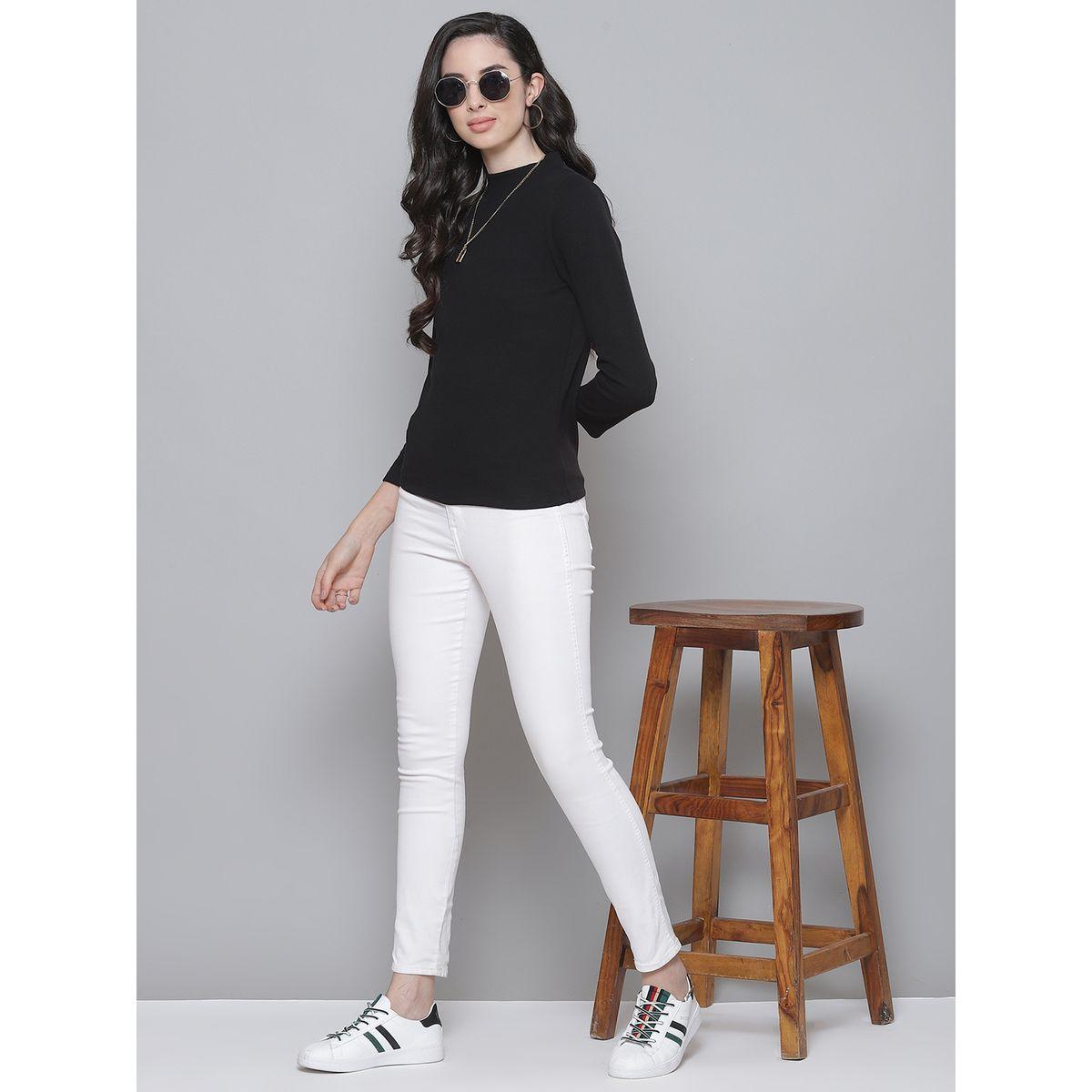 Sassafras X Styli High Neck Rib Knit Top with 3/4 Sleeve-women-clothing-shirtsandblouses-blouses-image-5