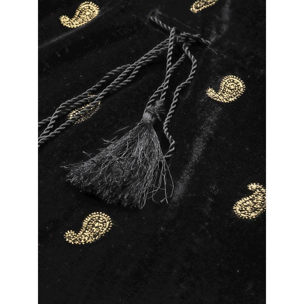 Velvet Foil Print Fringe Lace Kaftan Dress-women-clothing-dresses-image-5
