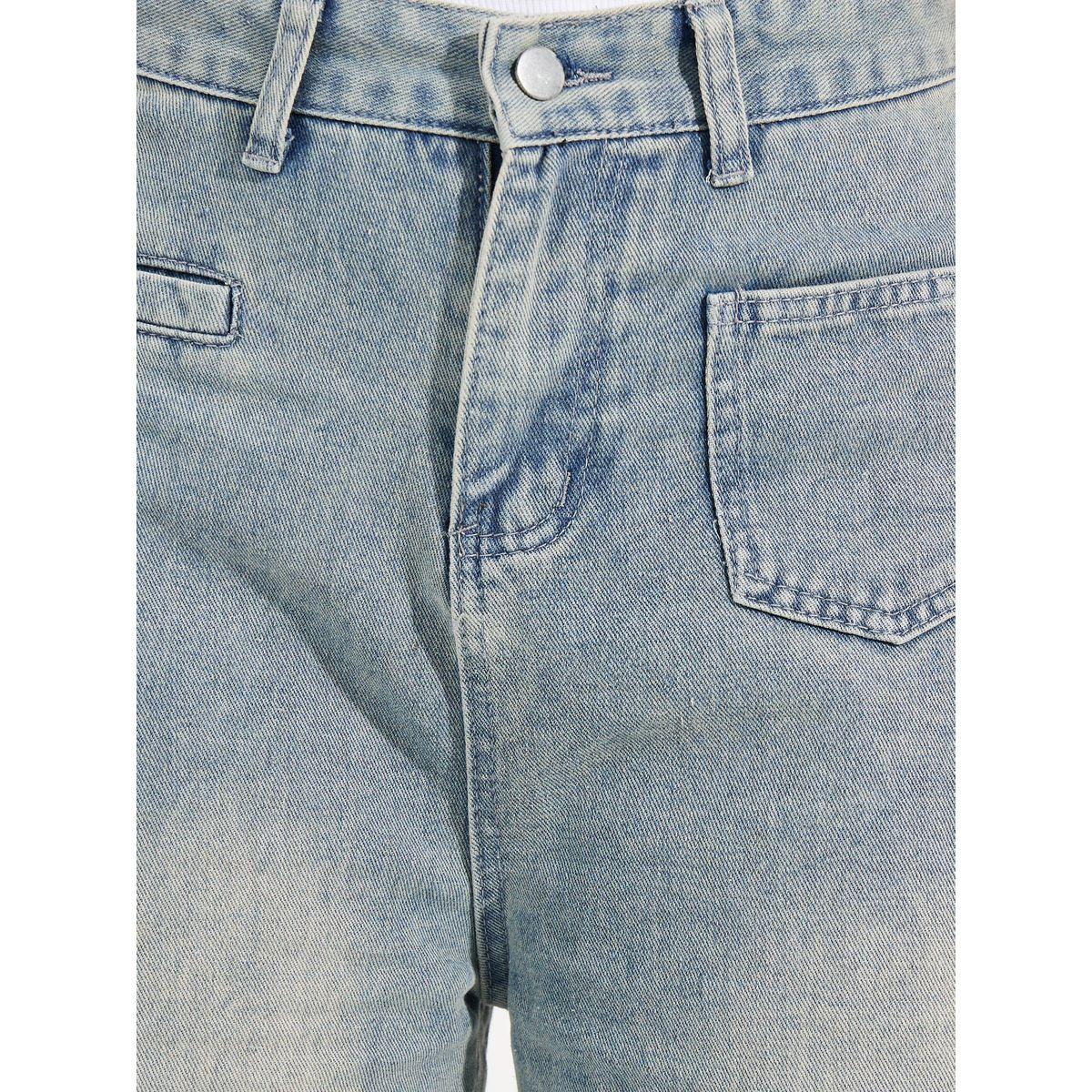 Styli Front Pocket Detail Wide Leg Jeans with Frayed Edge-women-clothing-bottoms-jeans-image-3