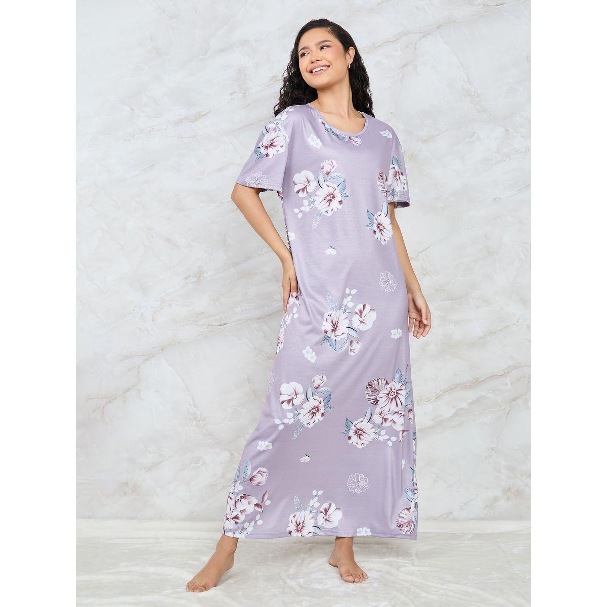 قميص نوم مطبع بالكامل بطبعة زهور-women-clothing-nightwear-nighties-image-1