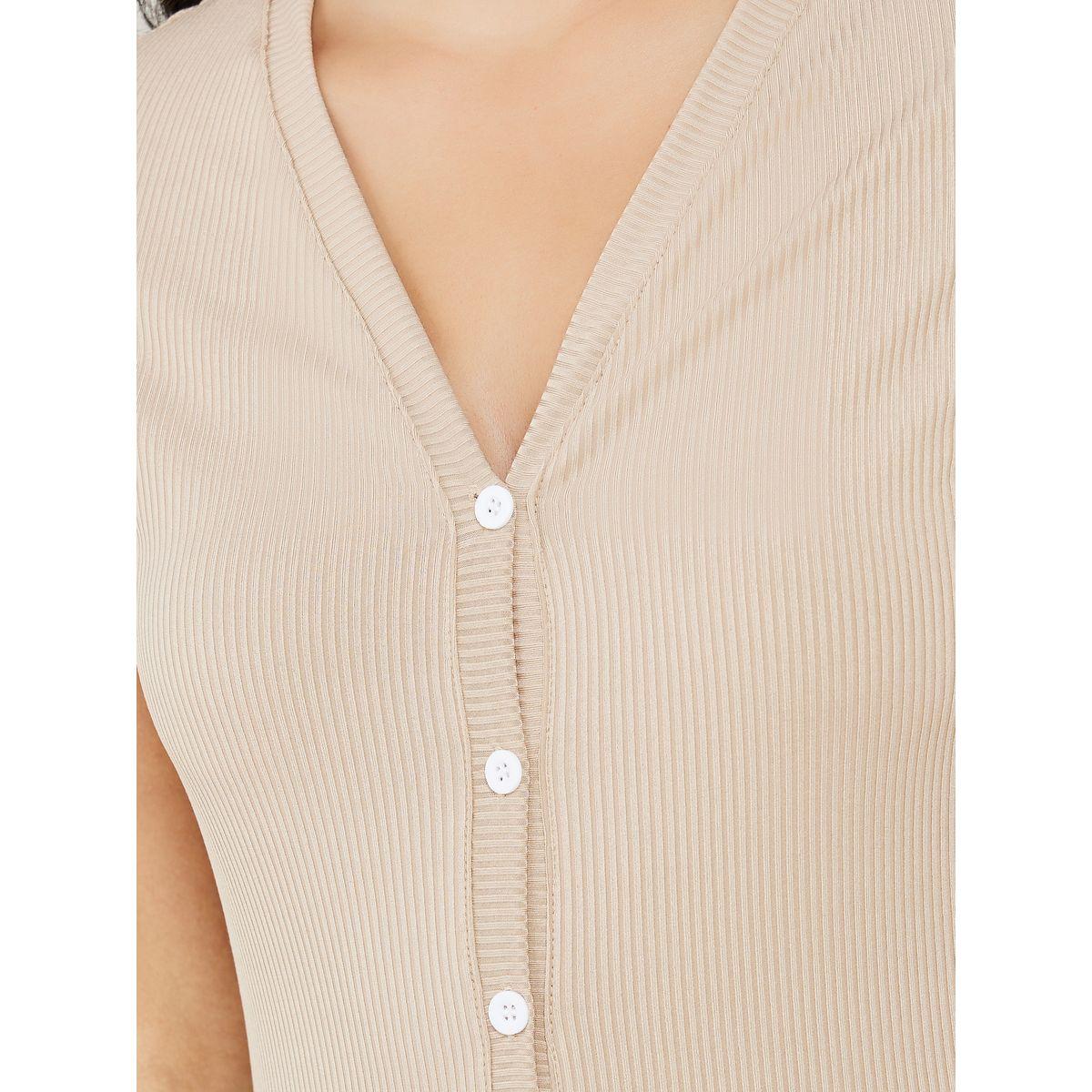 Styli Unwind Rib V Neck Placket Lounge Romper-women-clothing-coordsets-image-3