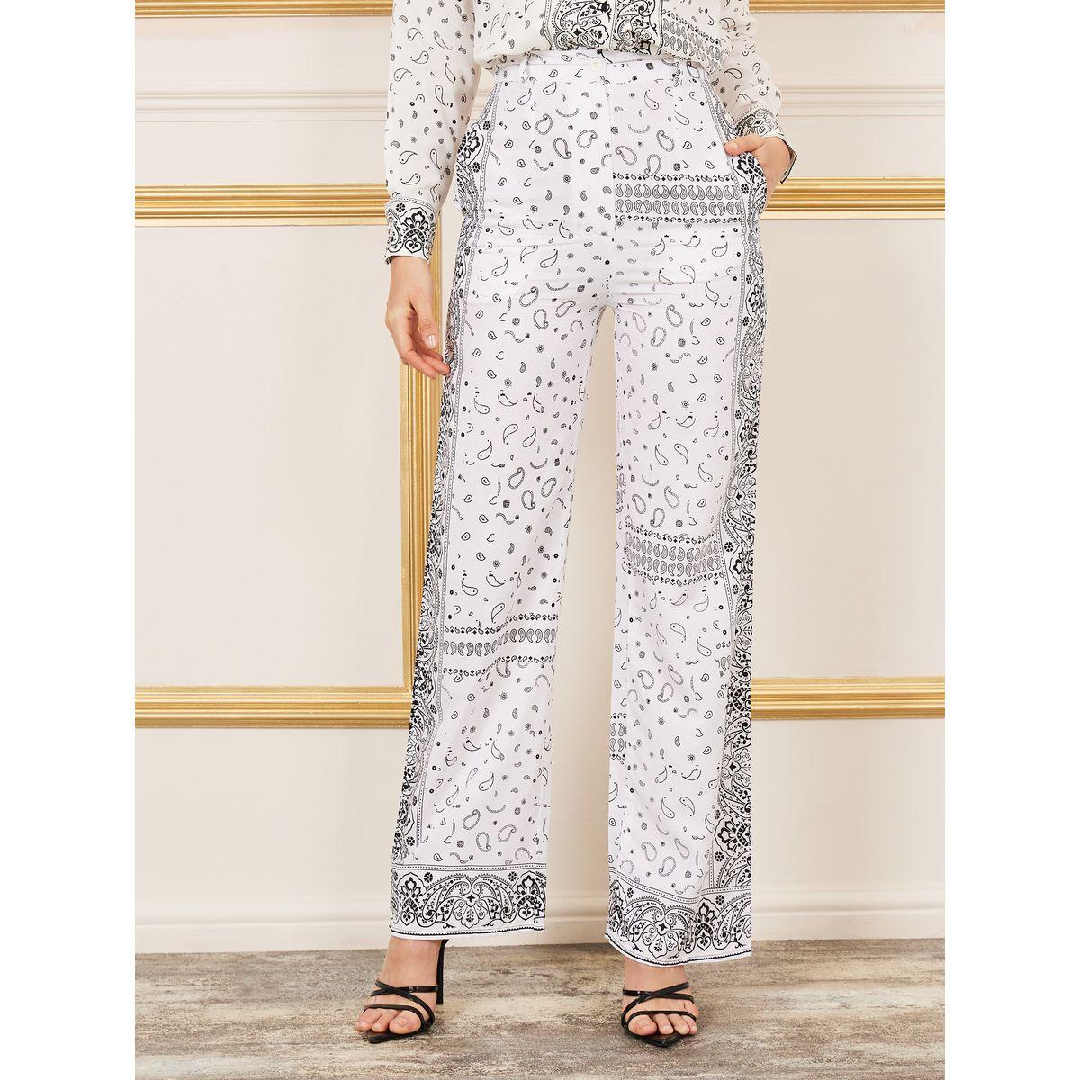 Styli Limited Oversized Paisley Print Longline Shirt and Straight Leg Pant Set-women-clothing-coordsets-image-5