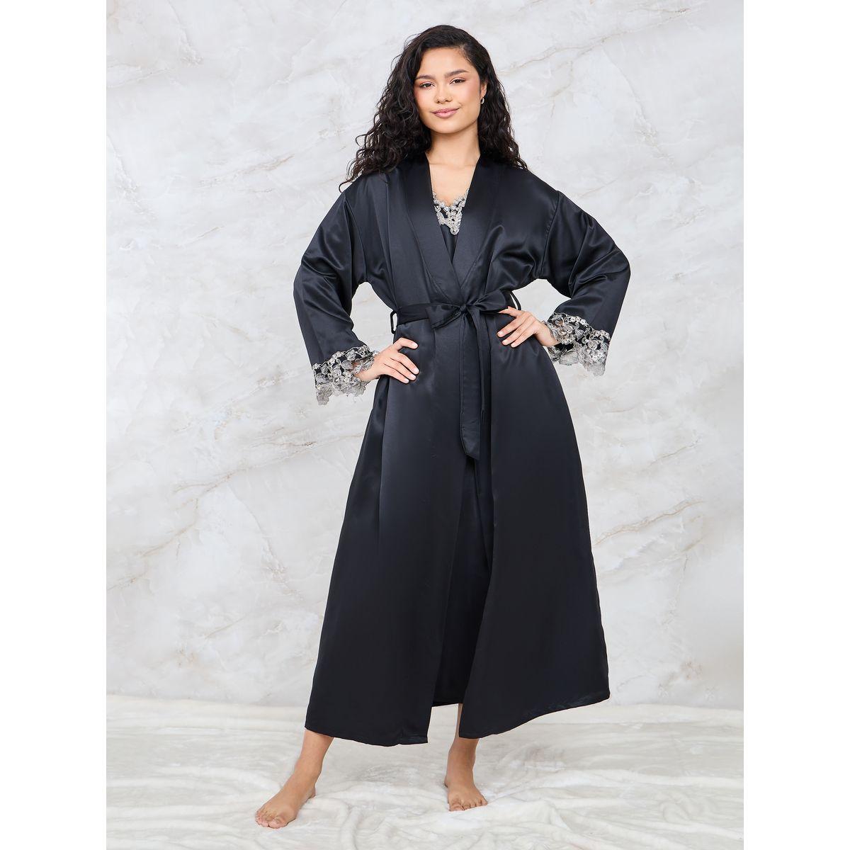 Styli Unwind Pack of 2 - Embroidered Trim Maxi Slip Dress & Robe-women-clothing-nightwear-robes-image-3