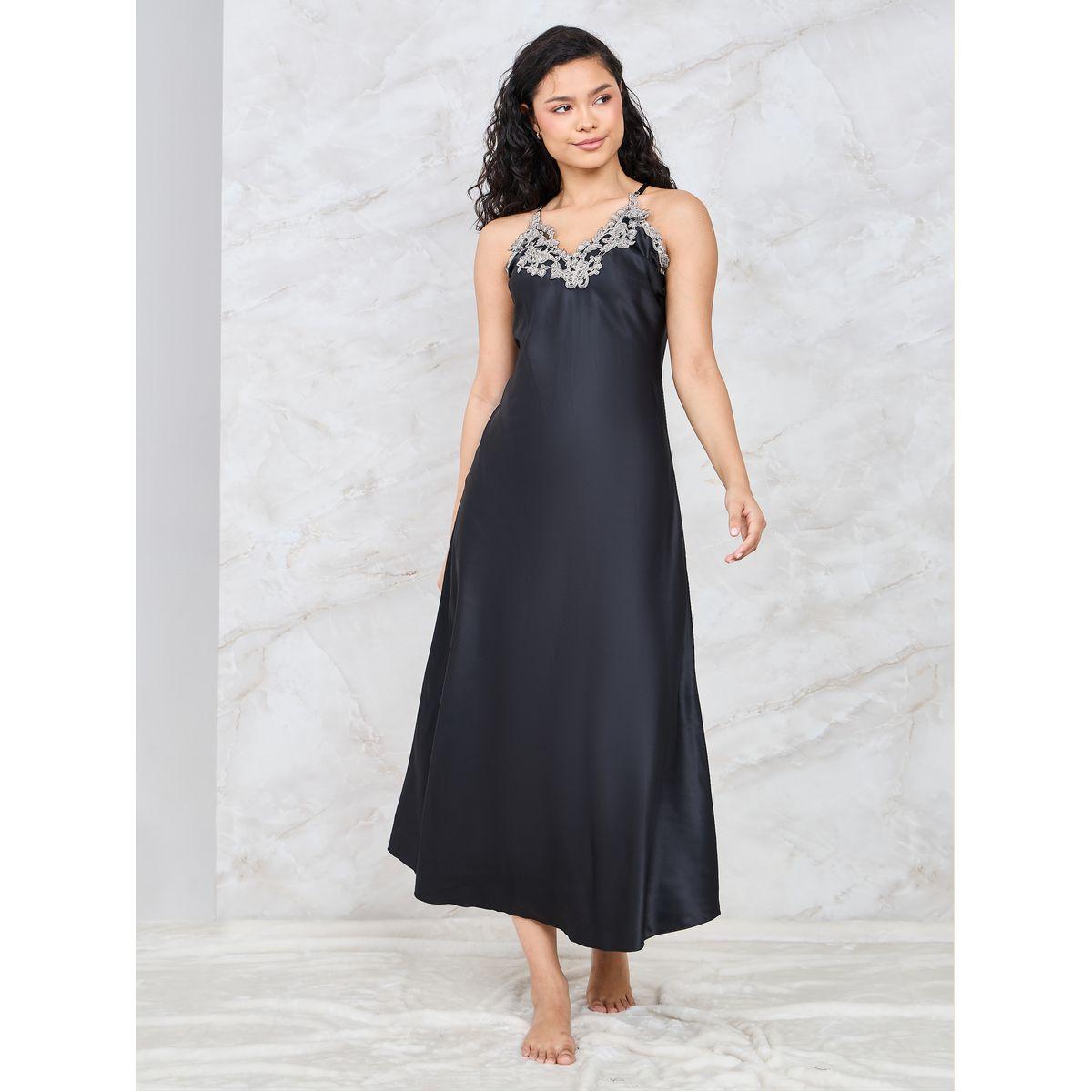 Styli Unwind Pack of 2 - Embroidered Trim Maxi Slip Dress & Robe-women-clothing-nightwear-robes-image-8