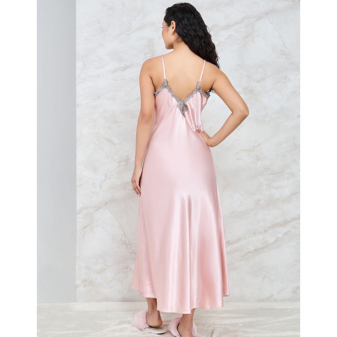 Styli Unwind Pack of 2 - Embroidered Trim Maxi Slip Dress & Robe-women-clothing-nightwear-robes-image-8