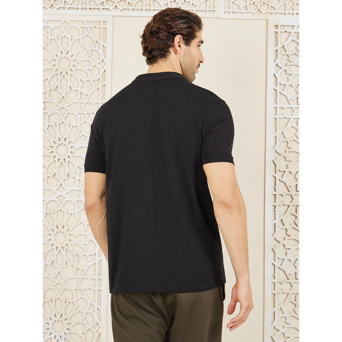 Styli Solid Compact Jersey Pure Cotton Henley T-Shirt-men-clothing-tshirtsandpolos-tshirts-image-4