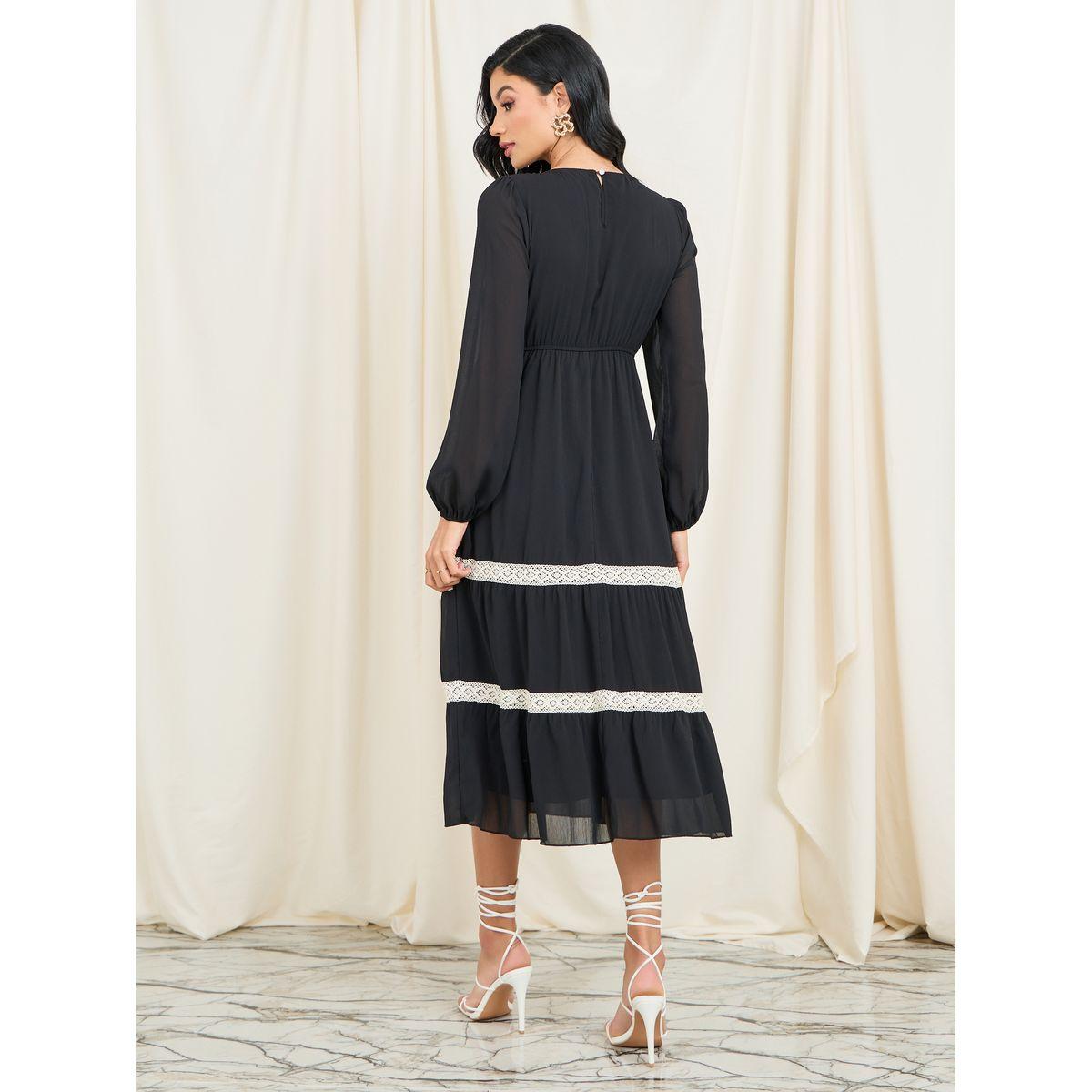 Styli Smocked Lace Detail Tiered Midi Dress-women-clothing-dresses-image-4