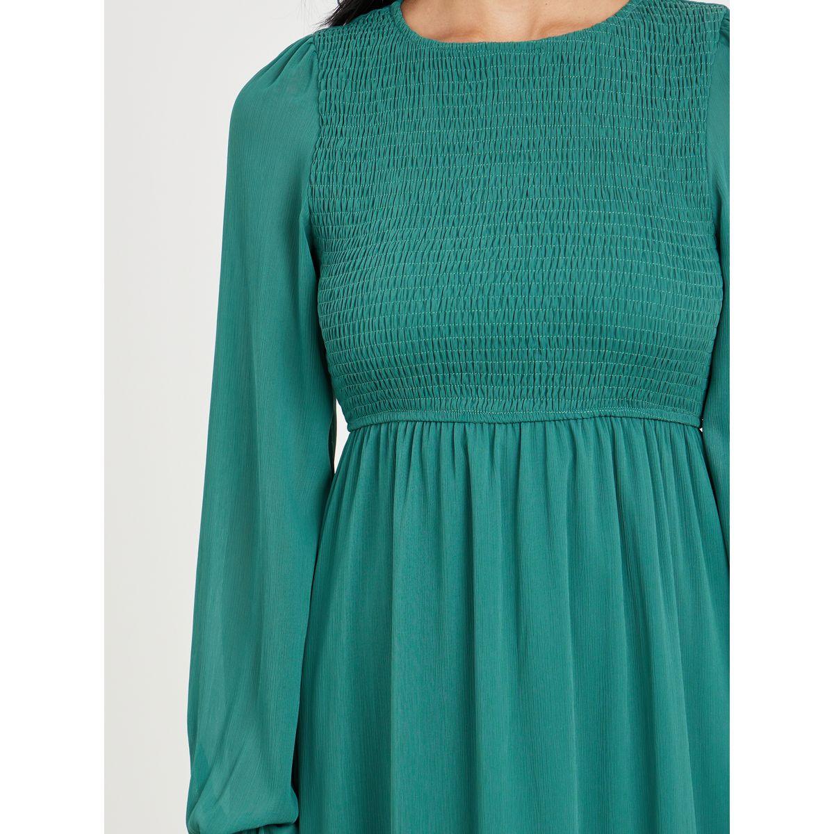 فستان ميدي بكسرات وتفاصيل دانتيل-women-clothing-dresses-image-3