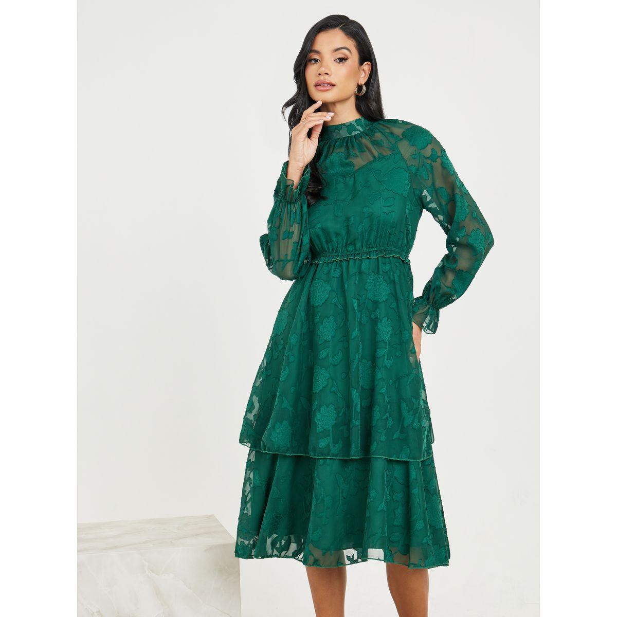 فستان ميدي بطبقات وياقة عالية-women-clothing-dresses-image-2