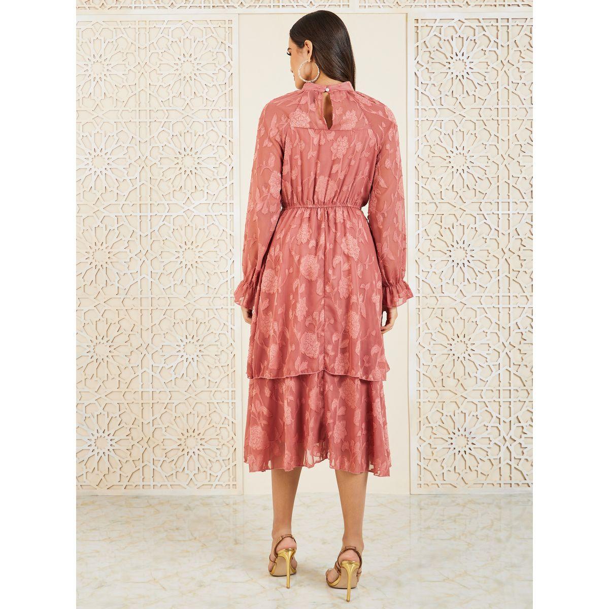 فستان ميدي بطبقات وياقة عالية-women-clothing-dresses-image-4